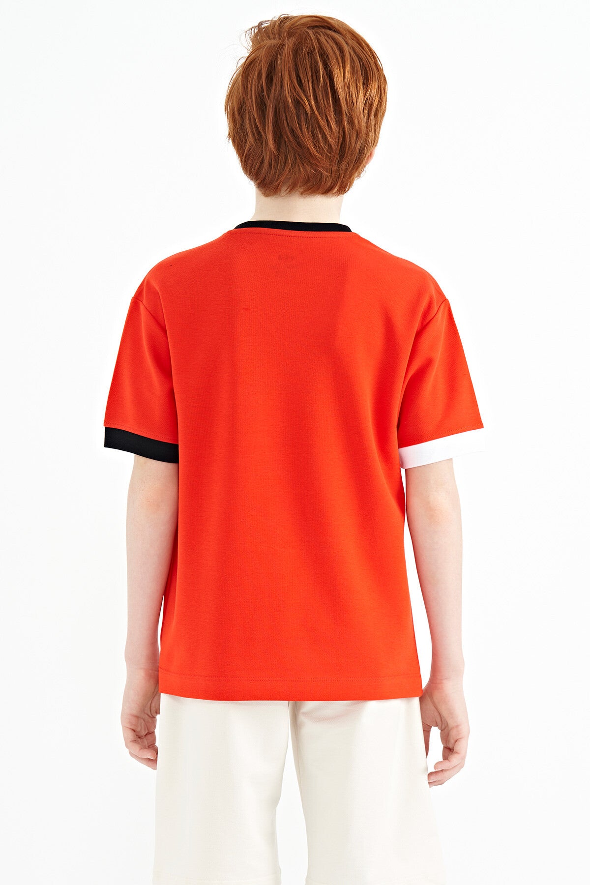 Fiesta Renk Geçişli Nakışlı Oversize Erkek Çocuk T-Shirt - 11159