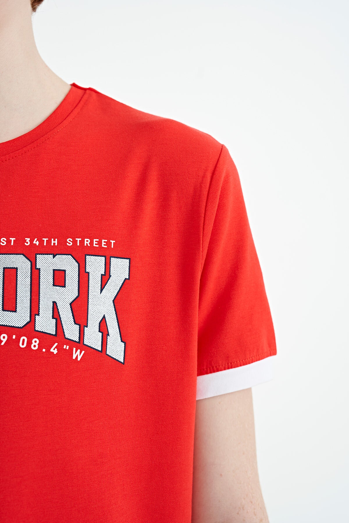 Fiesta Yazı Baskılı Standart Kalıp O Yaka Erkek  Çocuk T-Shirt - 11105