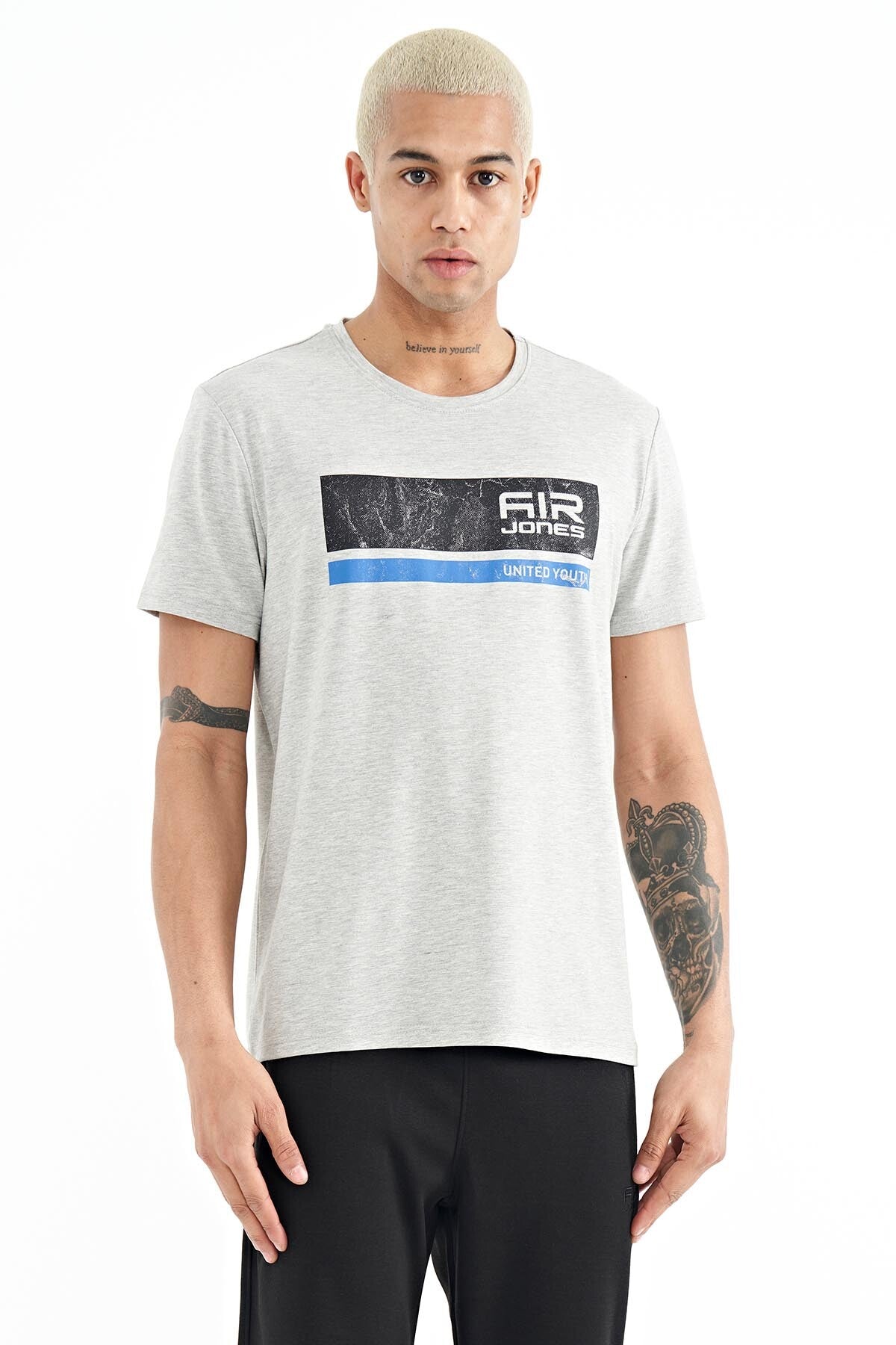 Luke Gri Melanj O Yaka Erkek T-Shirt - 88221