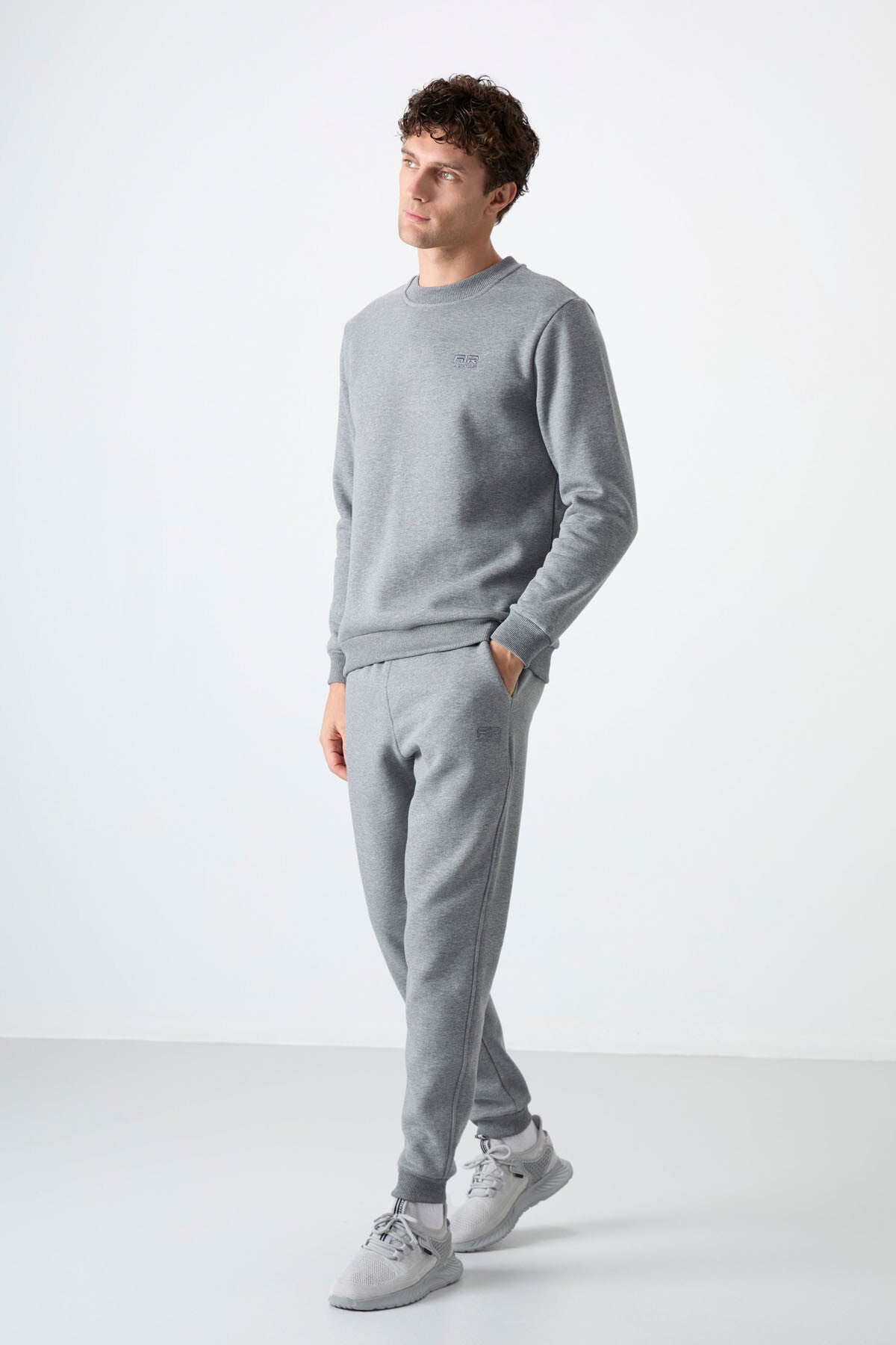 Andy Gri Melanj Şardonlu Erkek Eşofman Takım - 85190