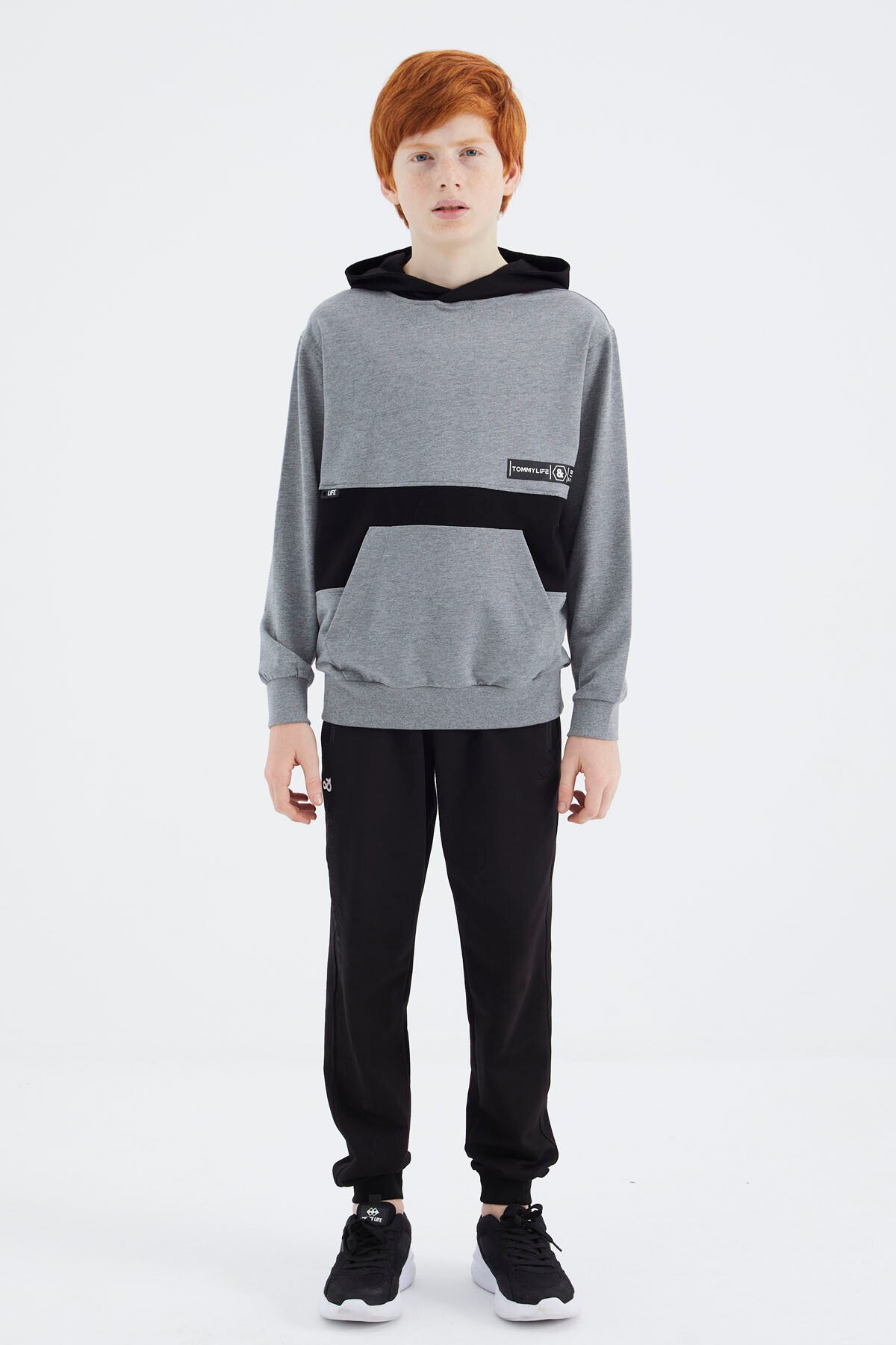 Gri Melanj Standart Kalıp Erkek Çocuk Sweatshirt - 11179
