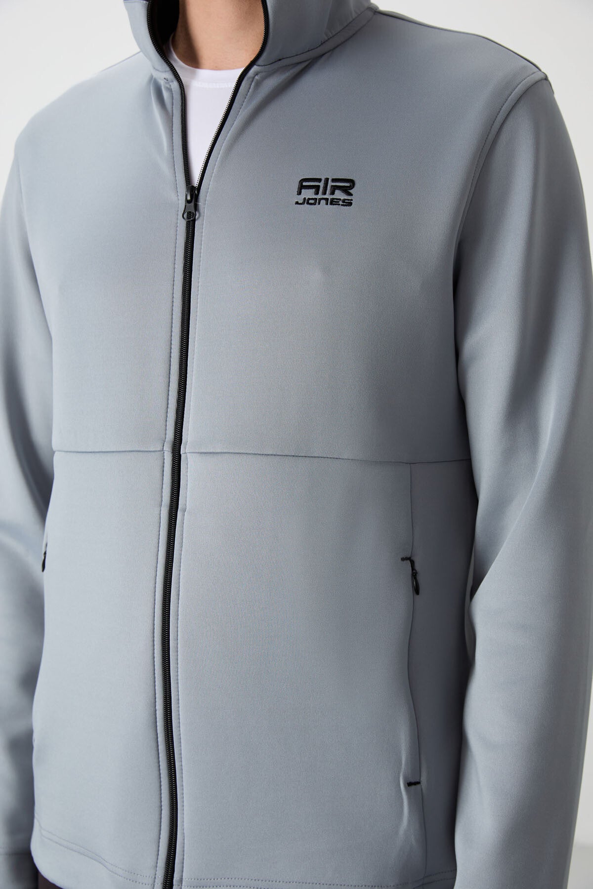 Bran Gri - Siyah Scuba Kumaş Erkek Eşofman Takım - 85199