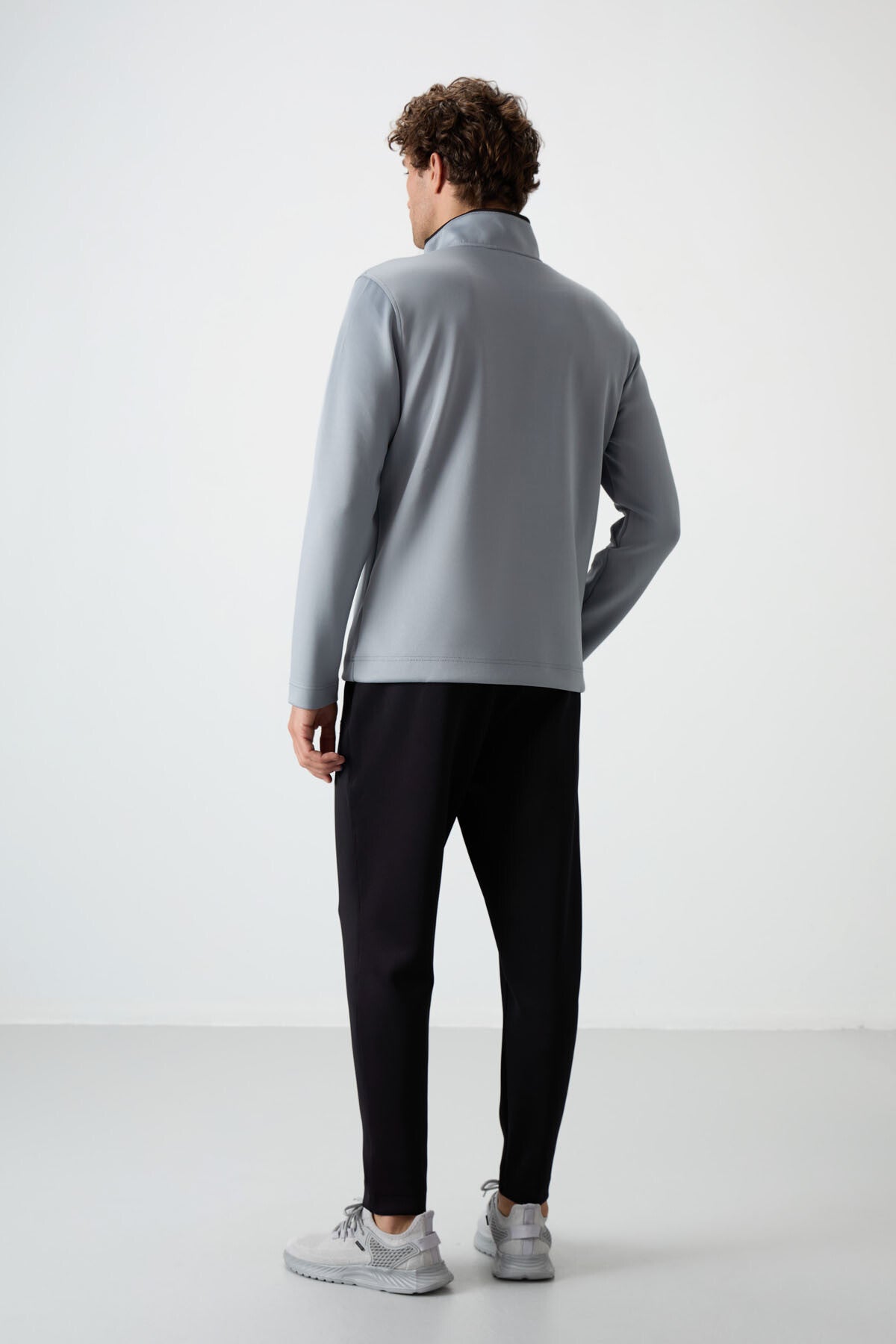 Bran Gri - Siyah Scuba Kumaş Erkek Eşofman Takım - 85199