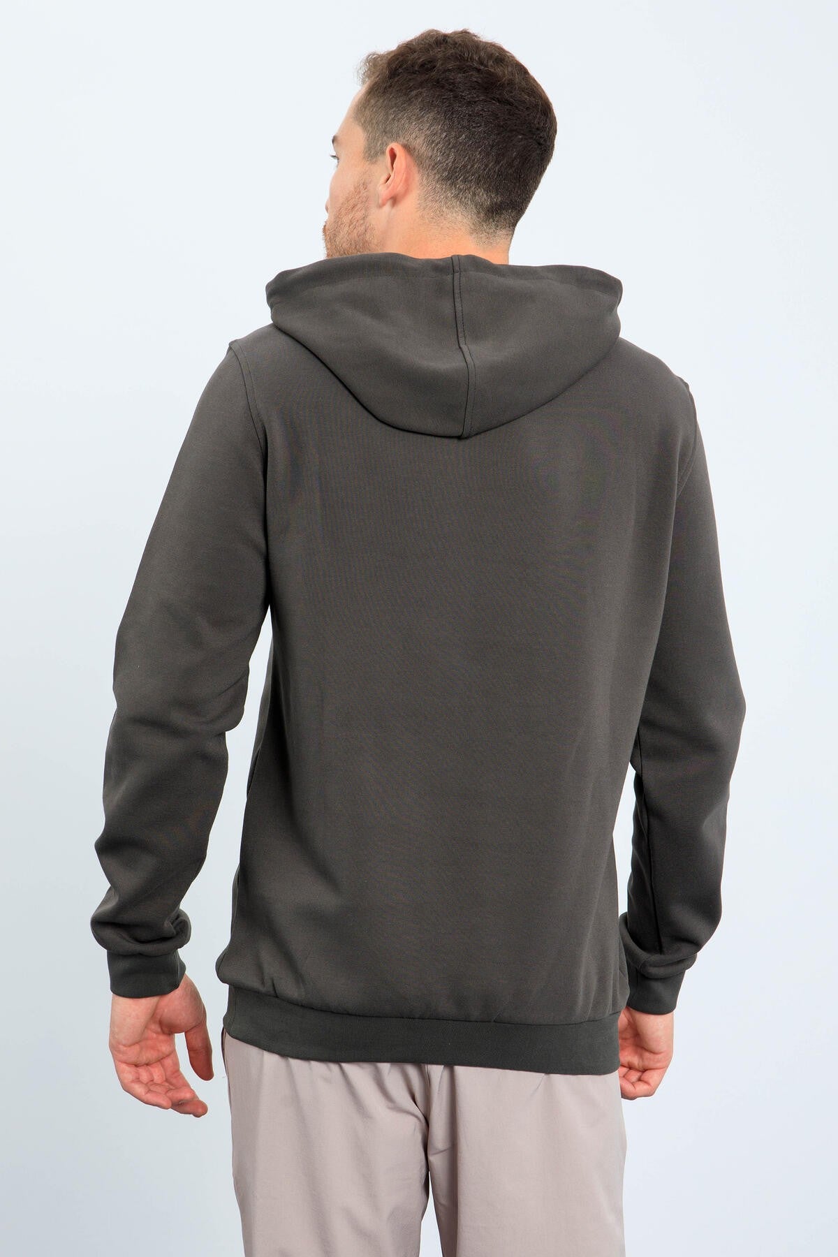 Haki Kanguru Cep Standart Kalıp Kapüşonlu Erkek Sweatshirt - 87883
