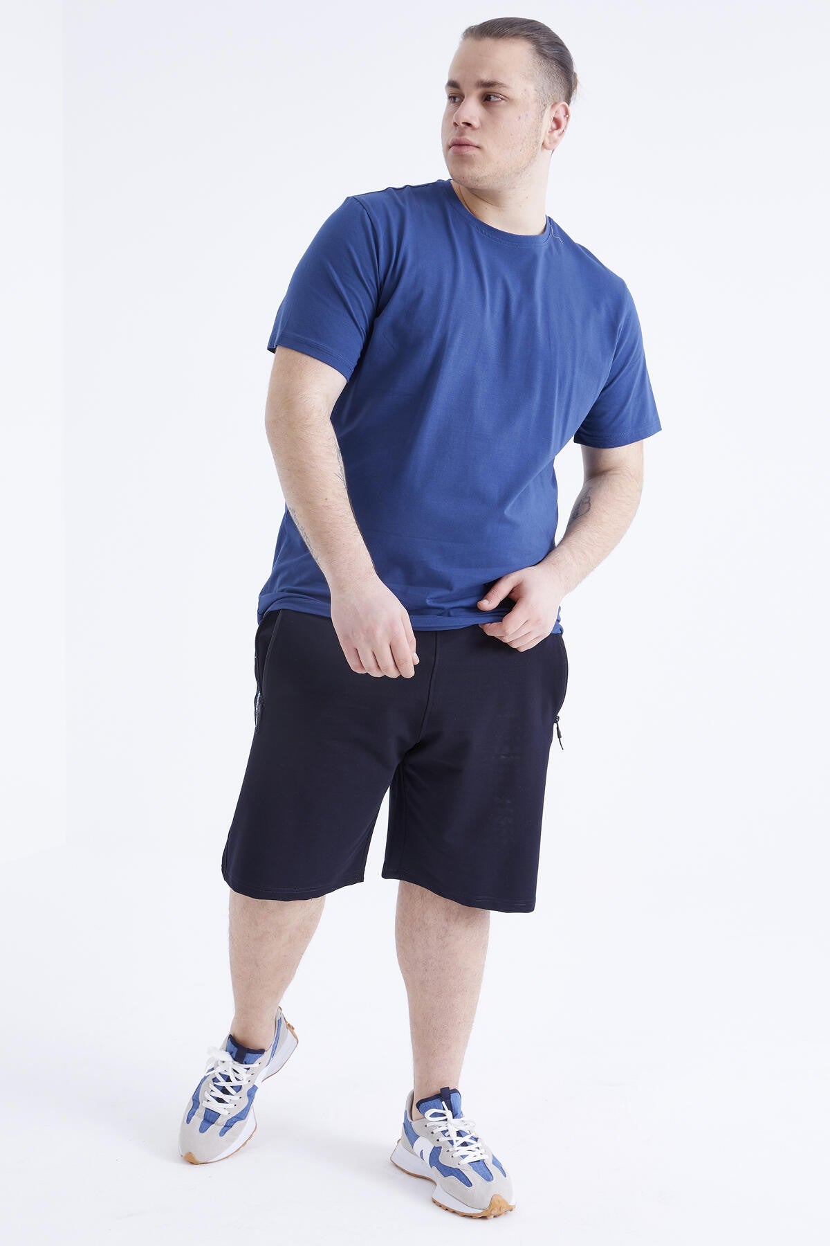 İndigo Basic Kısa Kol O Yaka Büyük Beden Erkek T-Shirt - 88072