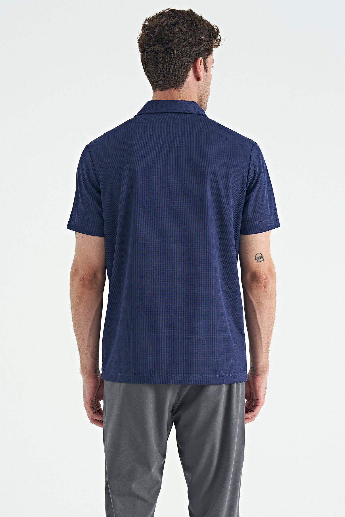 İndigo Logo Baskılı Standart Kalıp Polo Yaka Aktif Spor Erkek T-Shirt - 88252