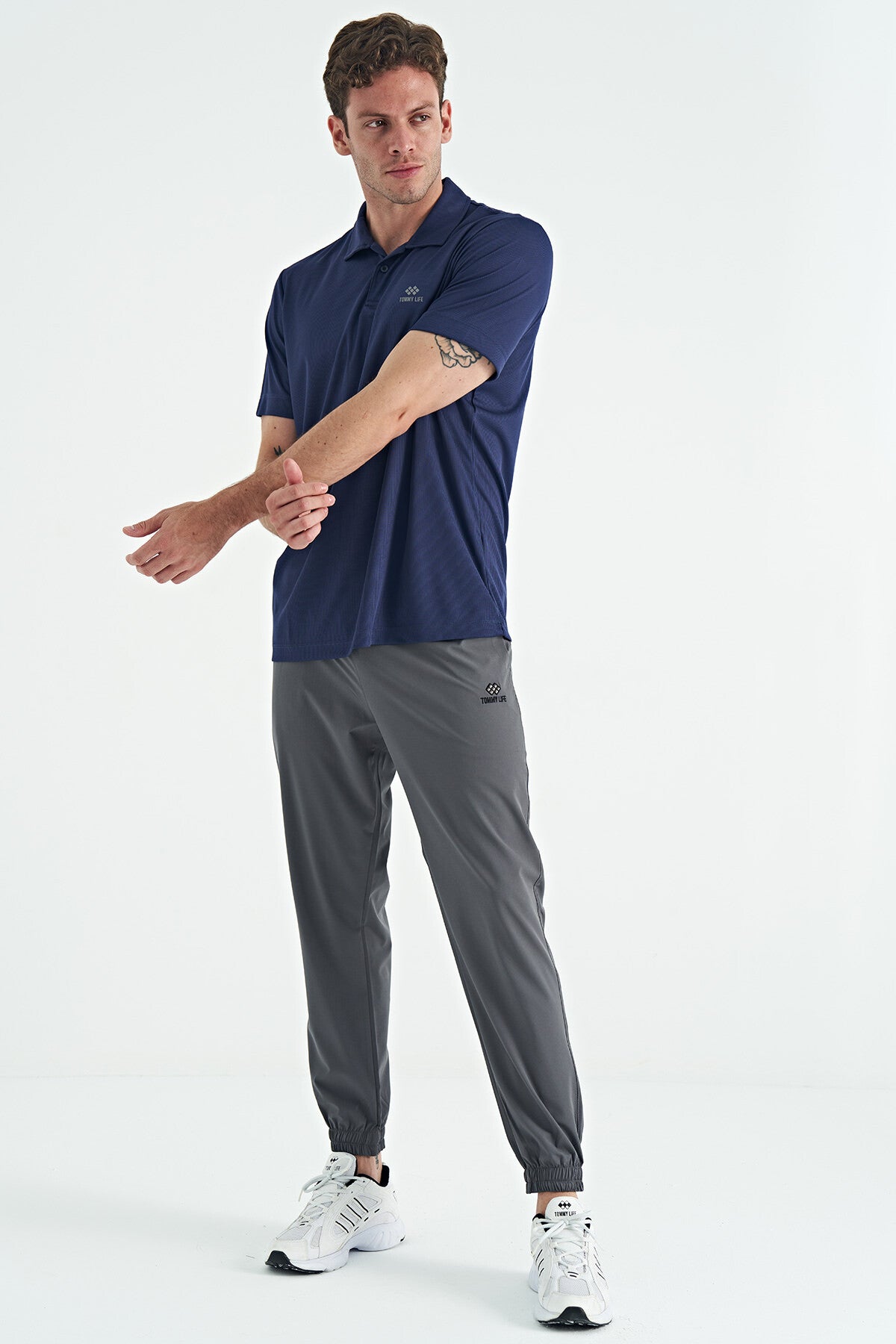 İndigo Logo Baskılı Standart Kalıp Polo Yaka Aktif Spor Erkek T-Shirt - 88252
