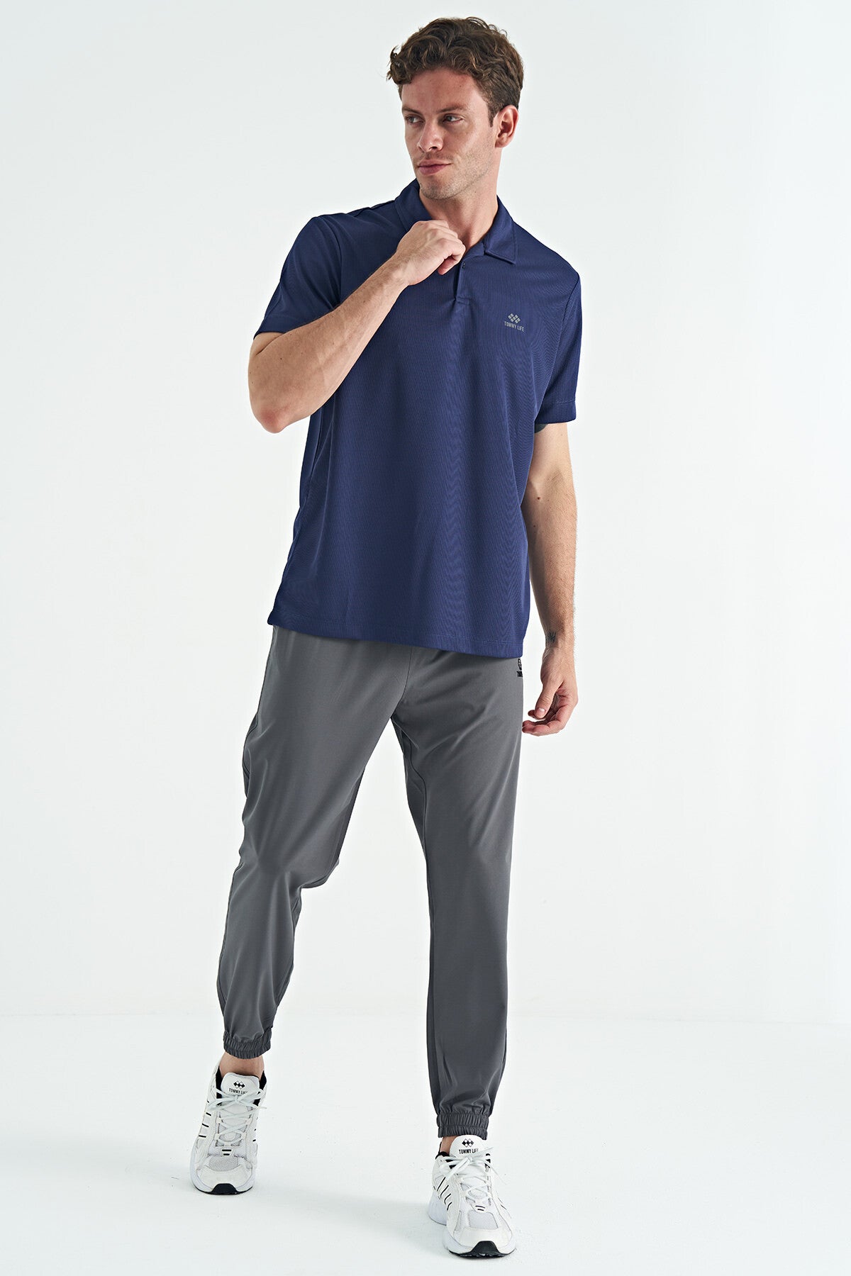 İndigo Logo Baskılı Standart Kalıp Polo Yaka Aktif Spor Erkek T-Shirt - 88252