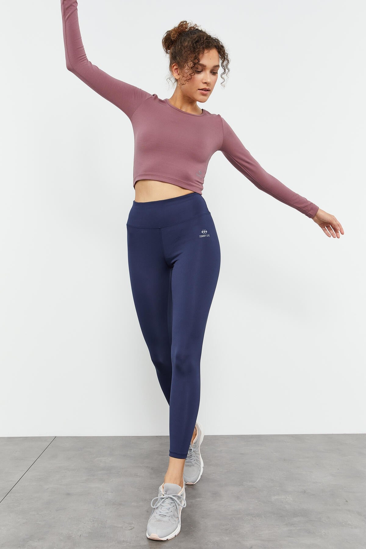 İndigo Yüksek Bel Streç Slim Fit Dar Paça Kadın Tayt - 94545