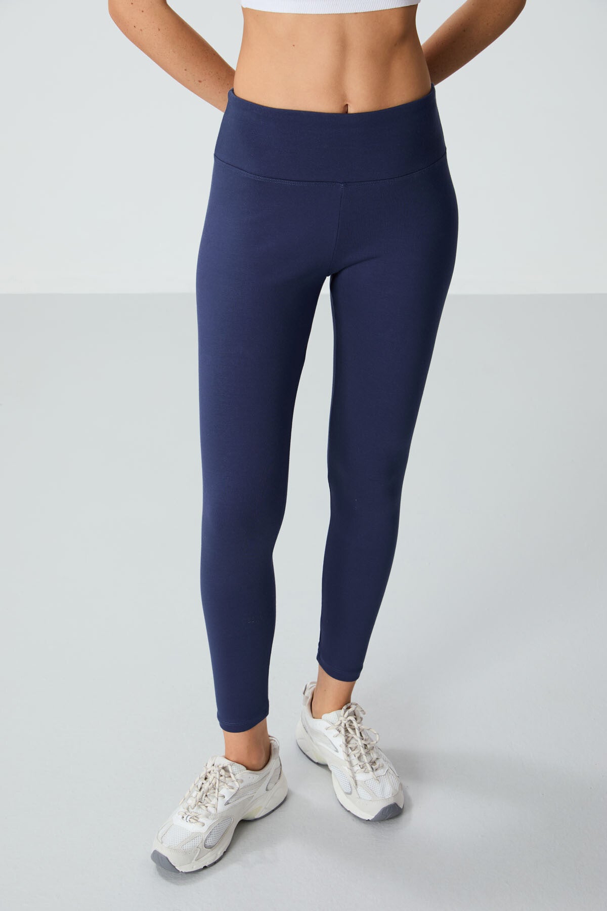 İndigo Yüksek Bel Termal Slim Fit Dar Paça Kadın Tayt - 94577