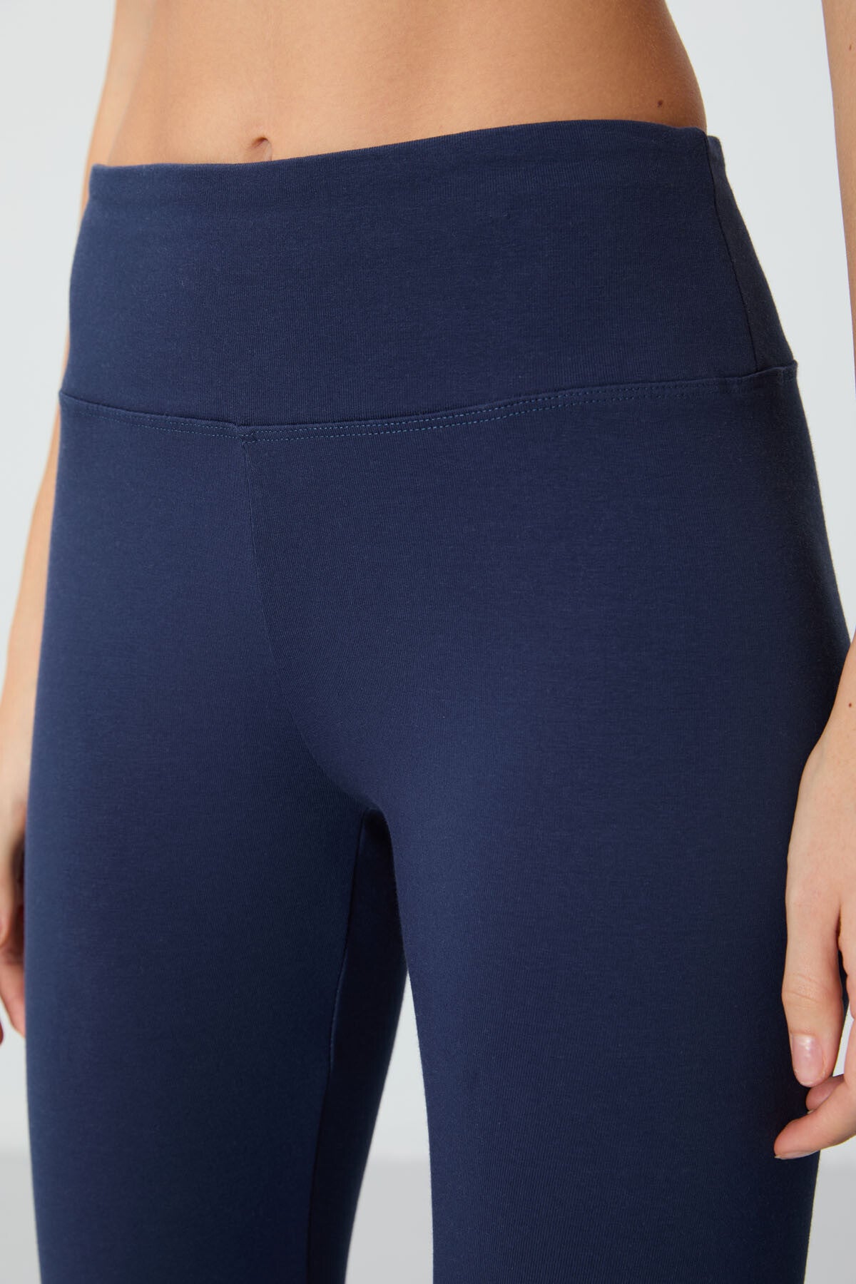 İndigo Yüksek Bel Termal Slim Fit Dar Paça Kadın Tayt - 94577