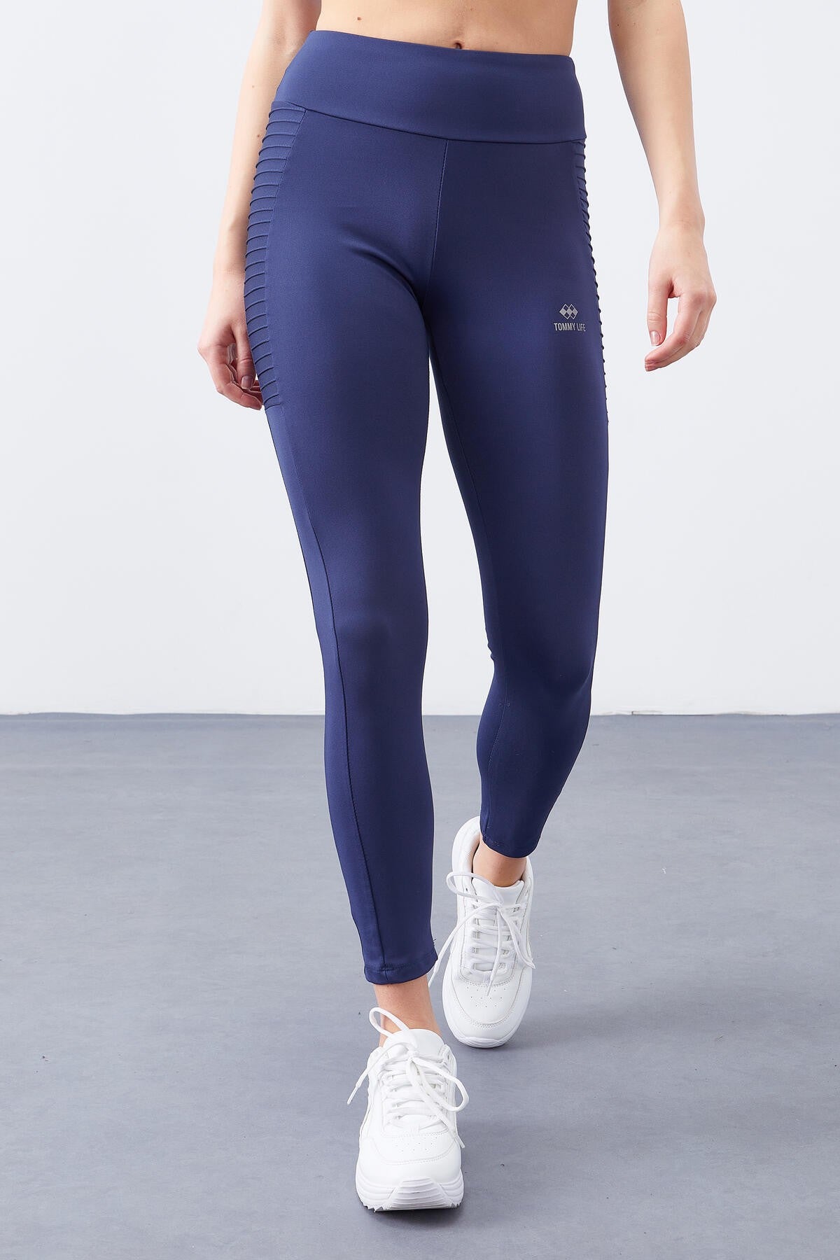 İndigo Yüksek Bel Toparlayıcı Slim Fit Dar Paça Kadın Tayt  - 94568
