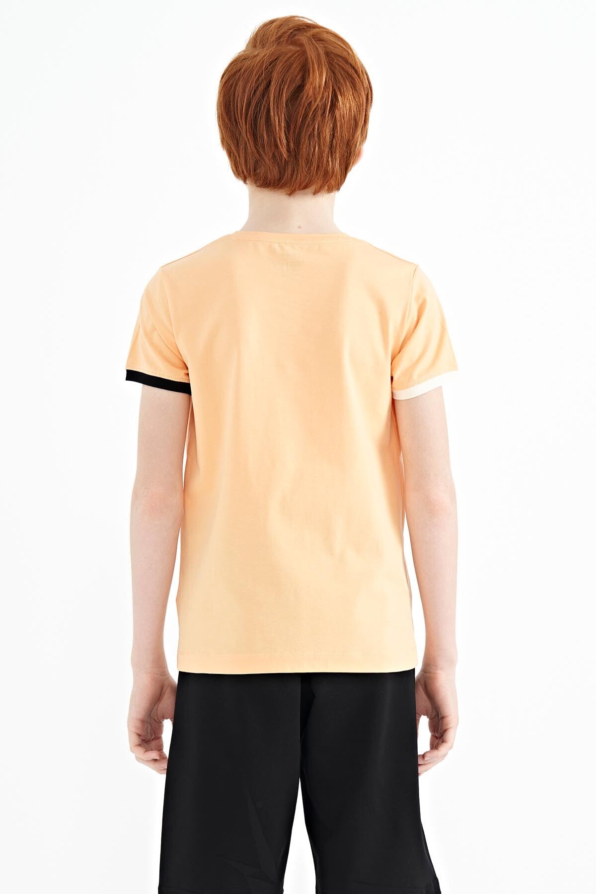Kavun Içi Baskı Detaylı O Yaka Standart Kalıp Erkek Çocuk T-Shirt - 11131