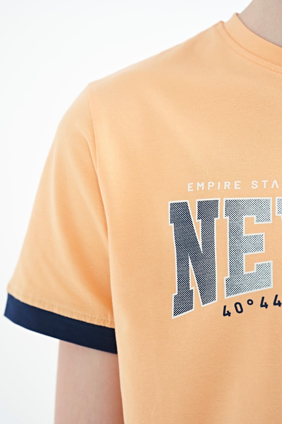 Kavun Içi Yazı Baskılı Standart Kalıp O Yaka Erkek  Çocuk T-Shirt - 11105