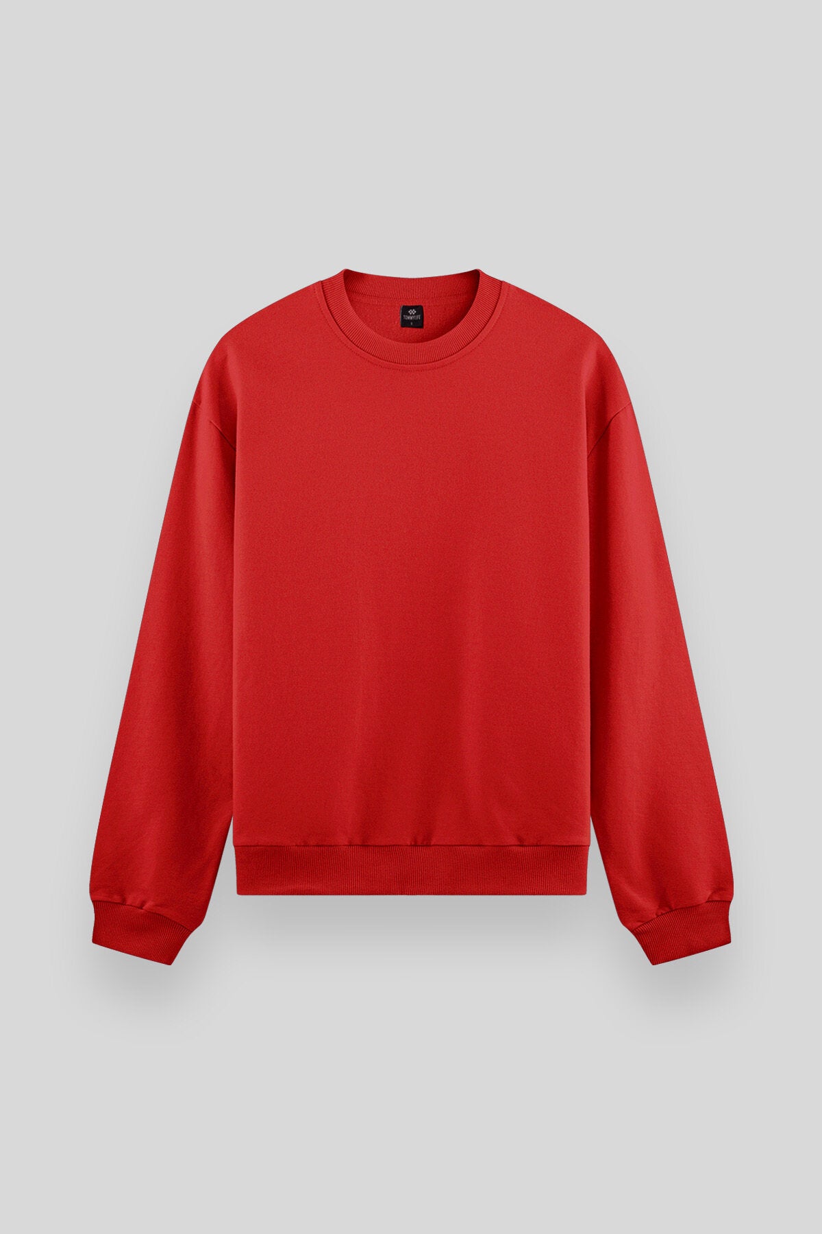 Kırmızı Basic O Yaka Rahat Form Erkek Sweatshirt - 88053