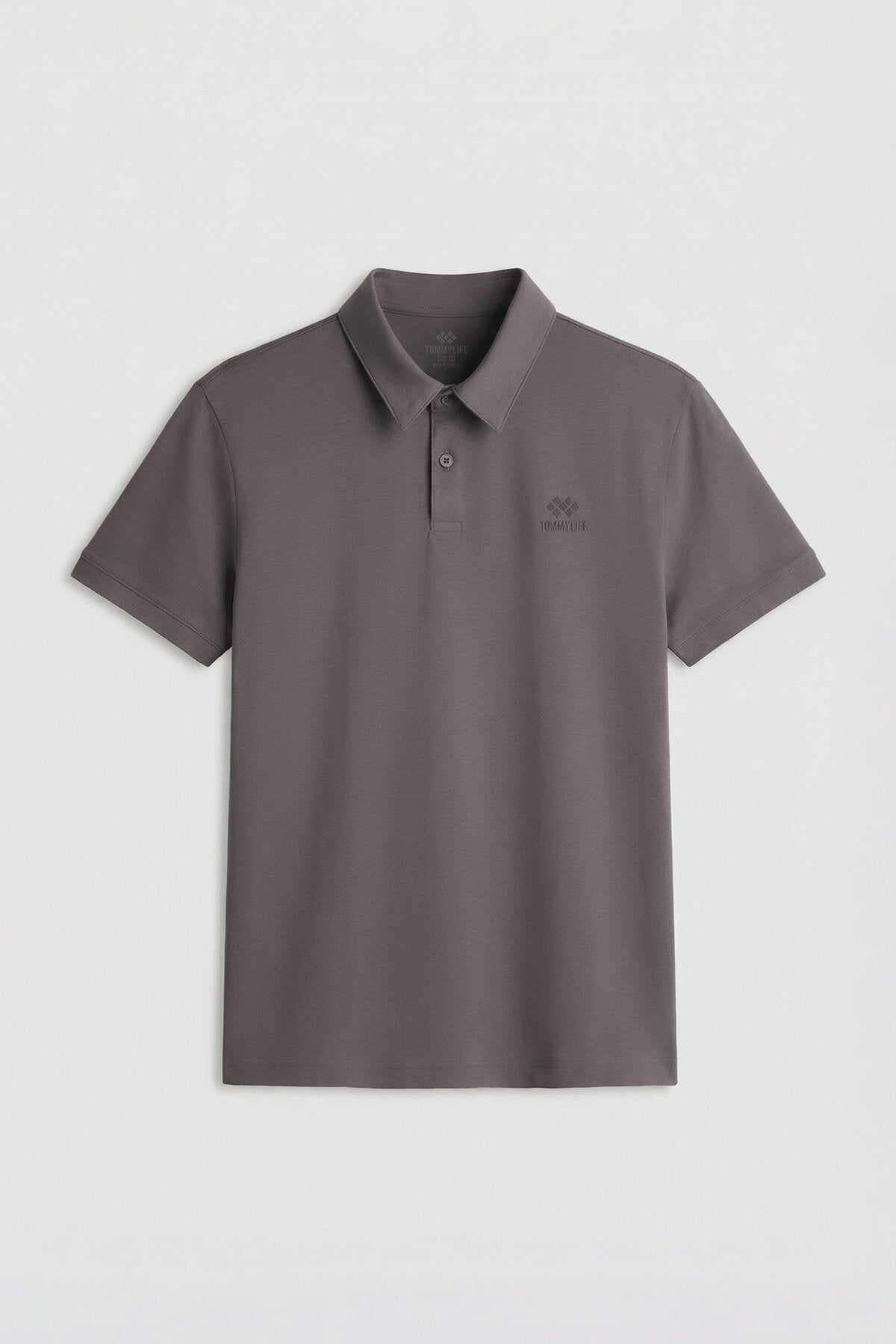 Koyu Gri Standart Kalıp Basic Polo Yaka Erkek T-Shirt - 87748