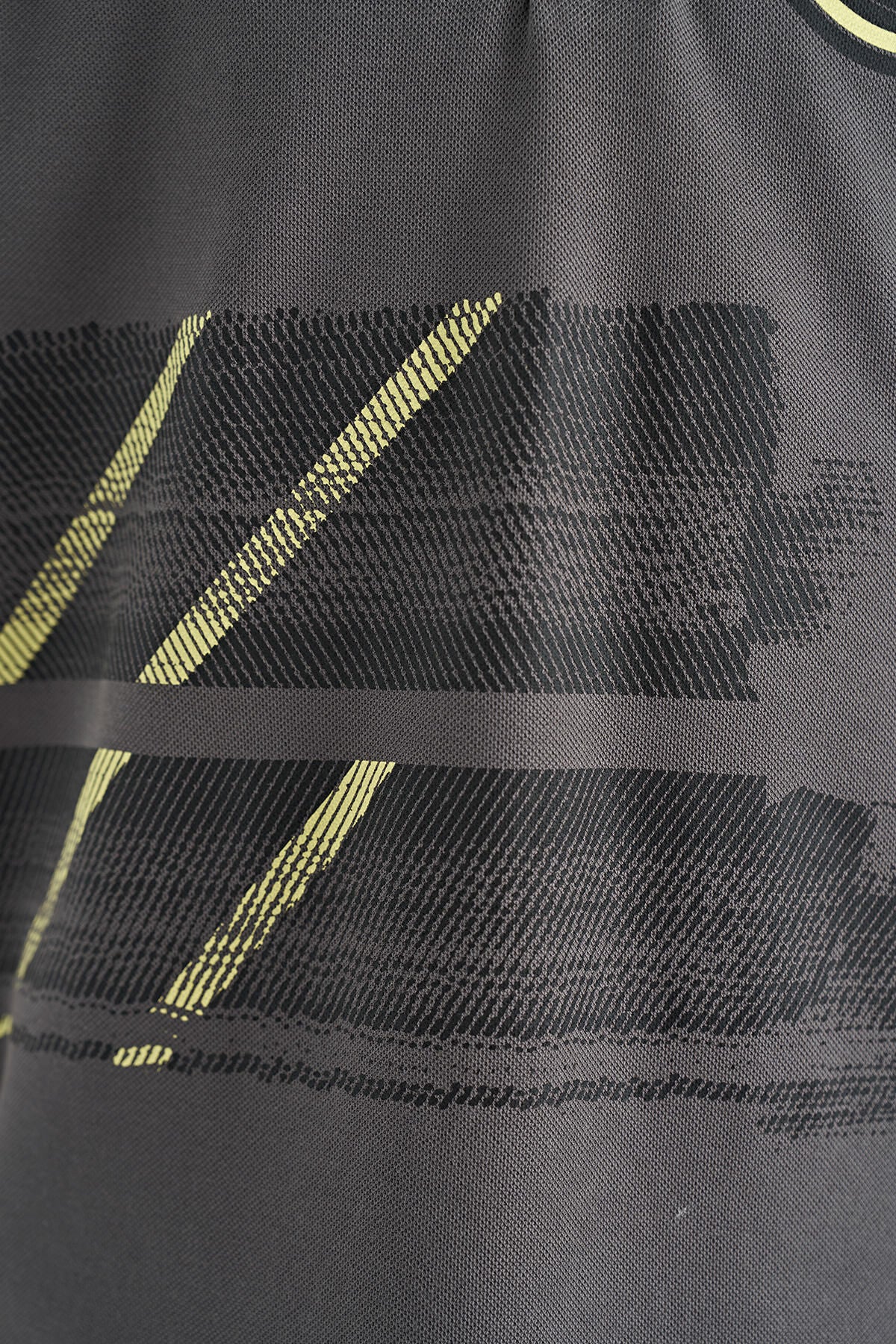Koyu Gri Baskı Detaylı Polo Yaka Standart Kalıp Erkek Çocuk T-Shirt - 11094