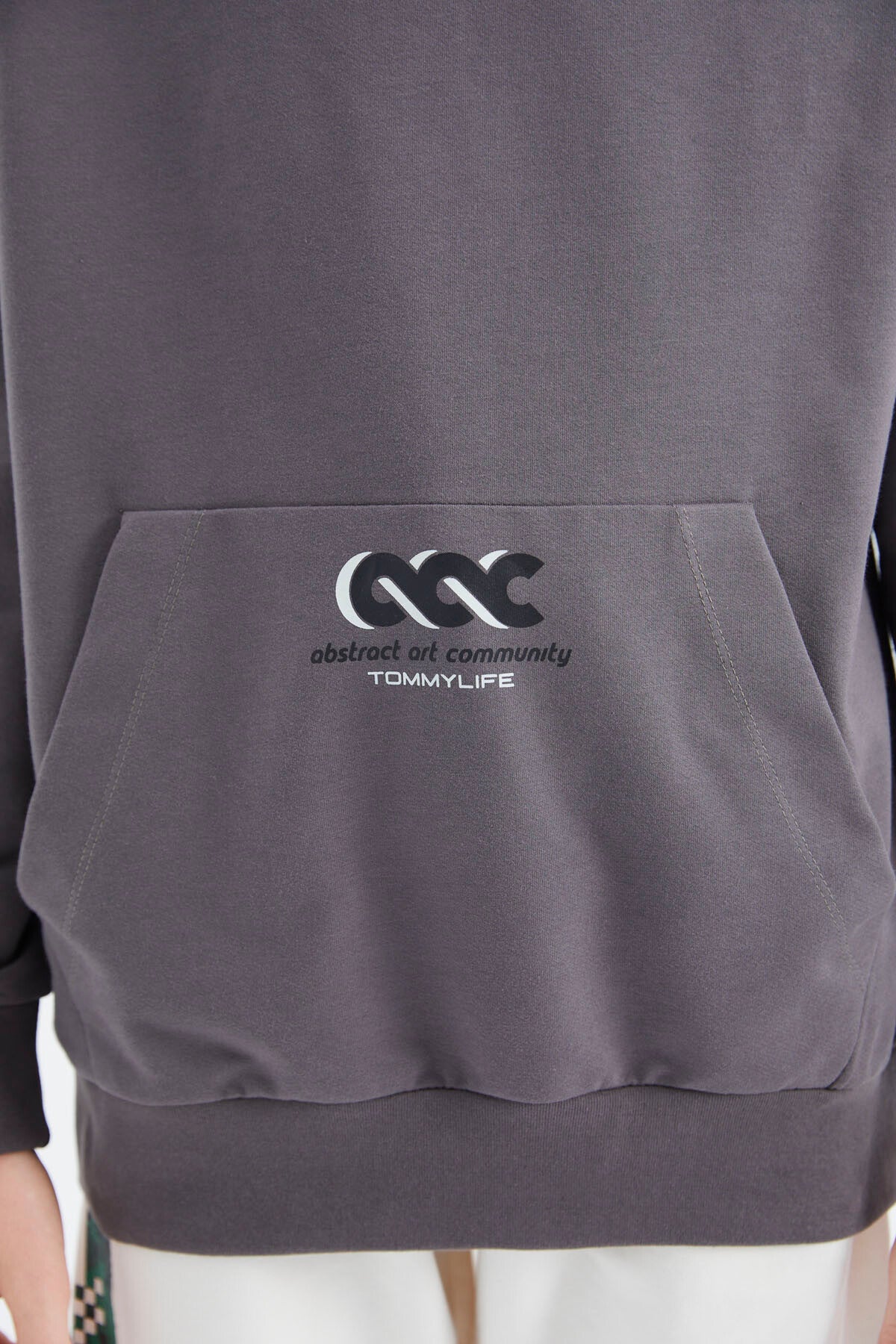 Koyu Gri Kanguru Cepli Erkek Çocuk Sweatshirt - 11176