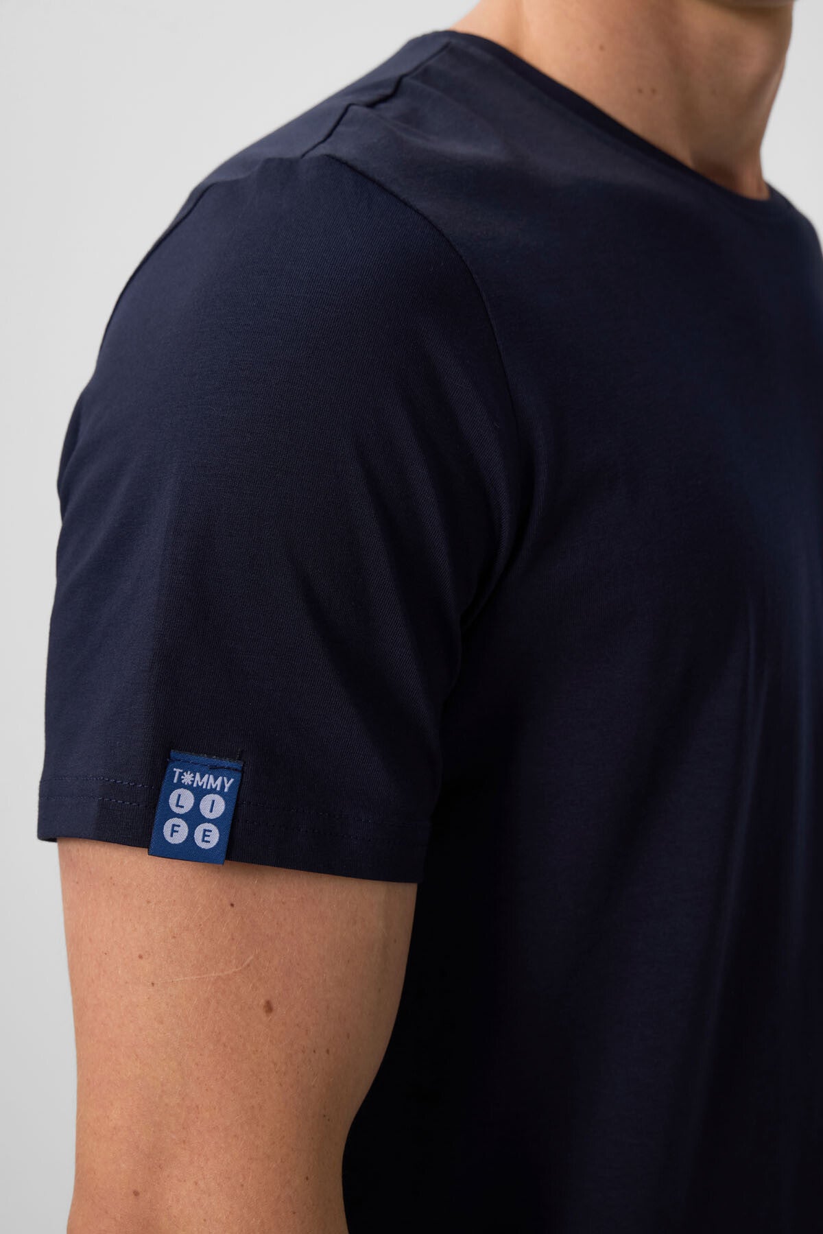 Lacivert Erkek Basic Kısa Kol Standart Kalıp O Yaka T-shirt - 87911