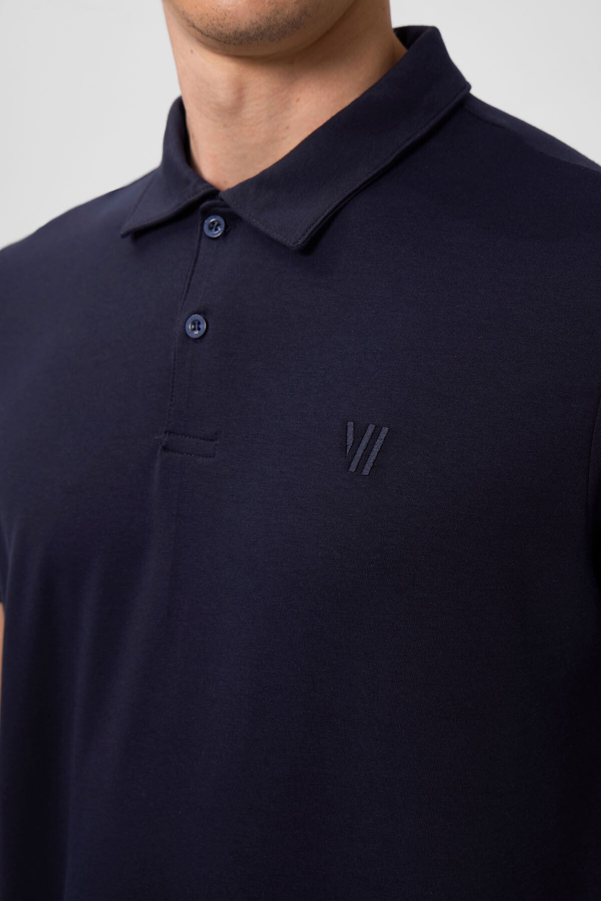 Lacivert Standart Kalıp Basic Polo Yaka Erkek T-Shirt - 87768