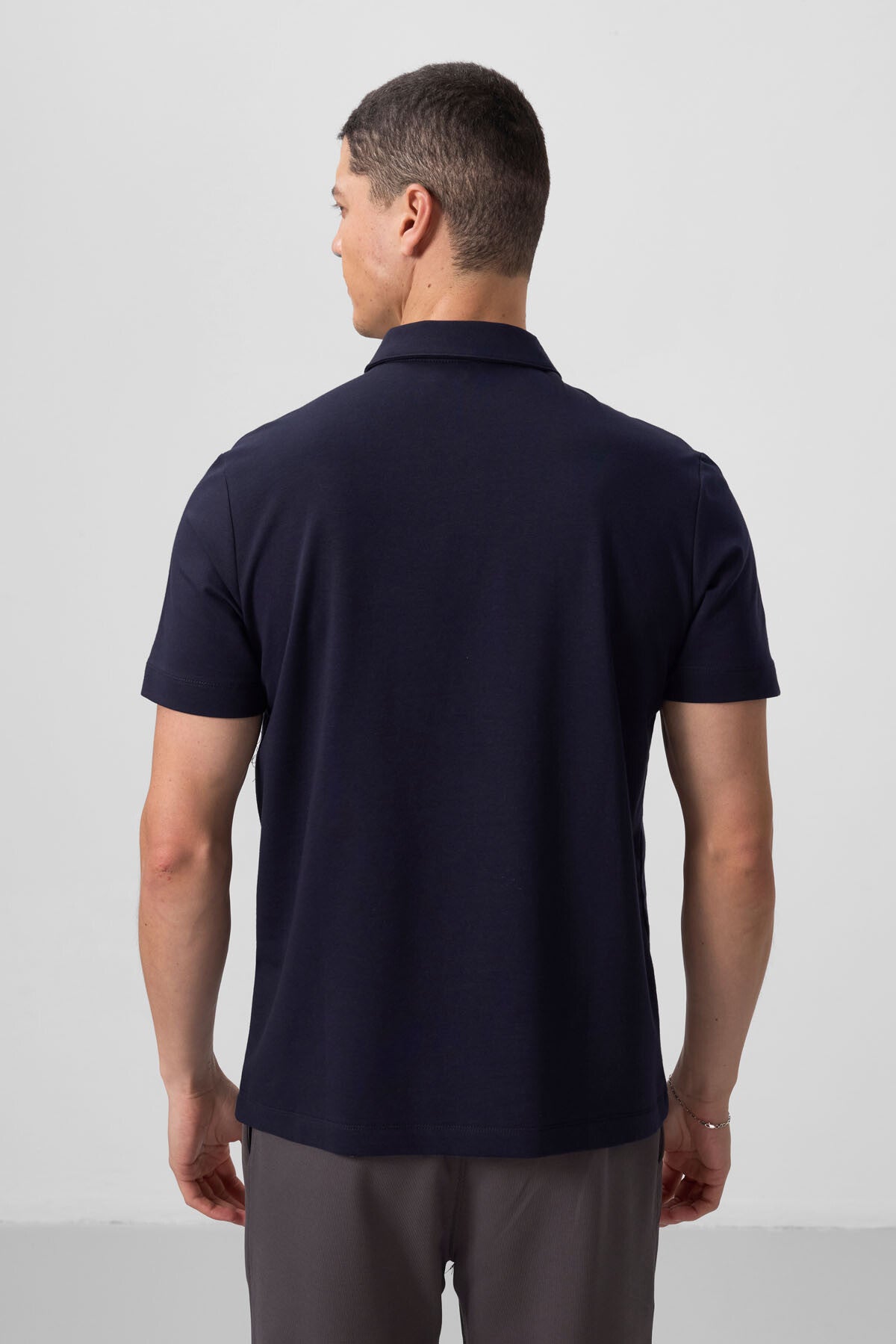 Lacivert Standart Kalıp Basic Polo Yaka Erkek T-Shirt - 87768