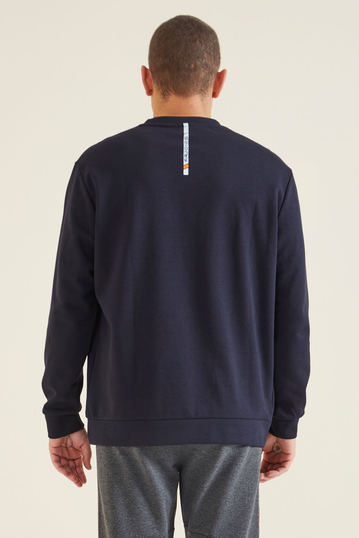 Urien Lacivert Baskılı Erkek Sweatshirt - 88129