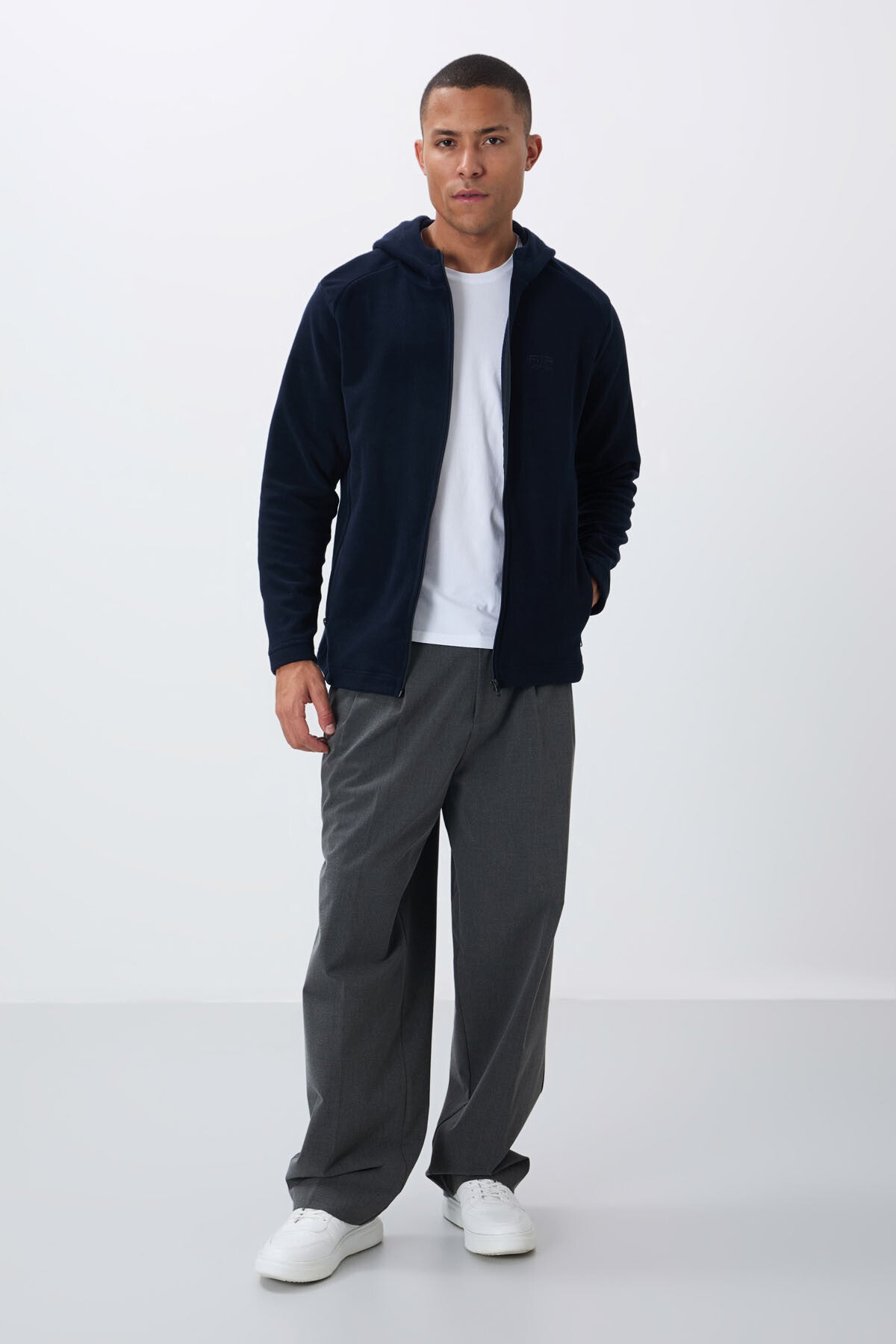 Connell Lacivert Rahat Kalıp Polar Erkek Sweatshirt - 88313