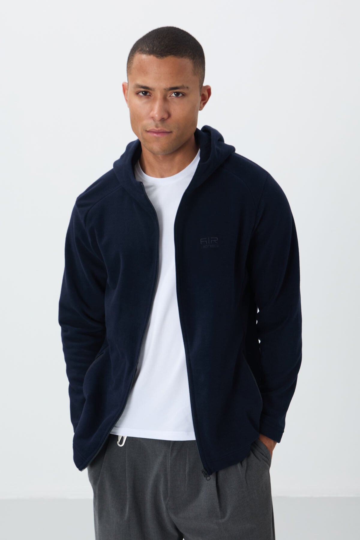 Connell Lacivert Rahat Kalıp Polar Erkek Sweatshirt - 88313