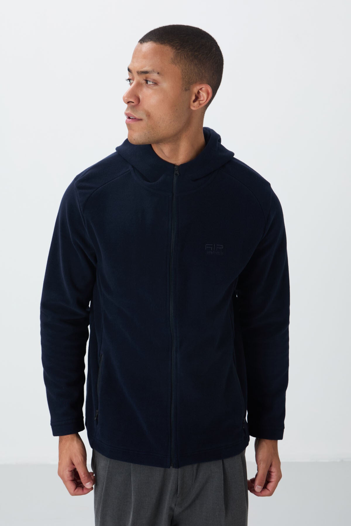 Connell Lacivert Rahat Kalıp Polar Erkek Sweatshirt - 88313