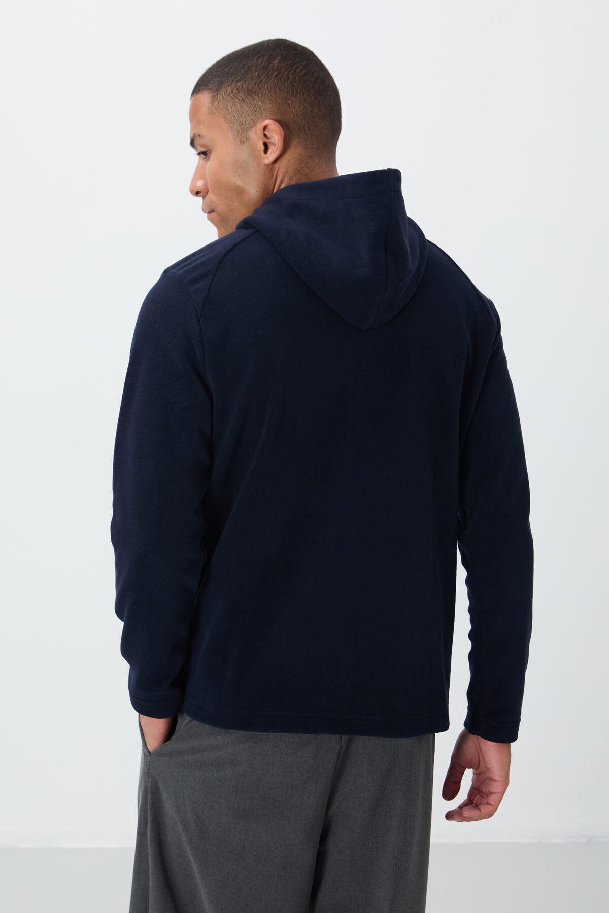 Connell Lacivert Rahat Kalıp Polar Erkek Sweatshirt - 88313