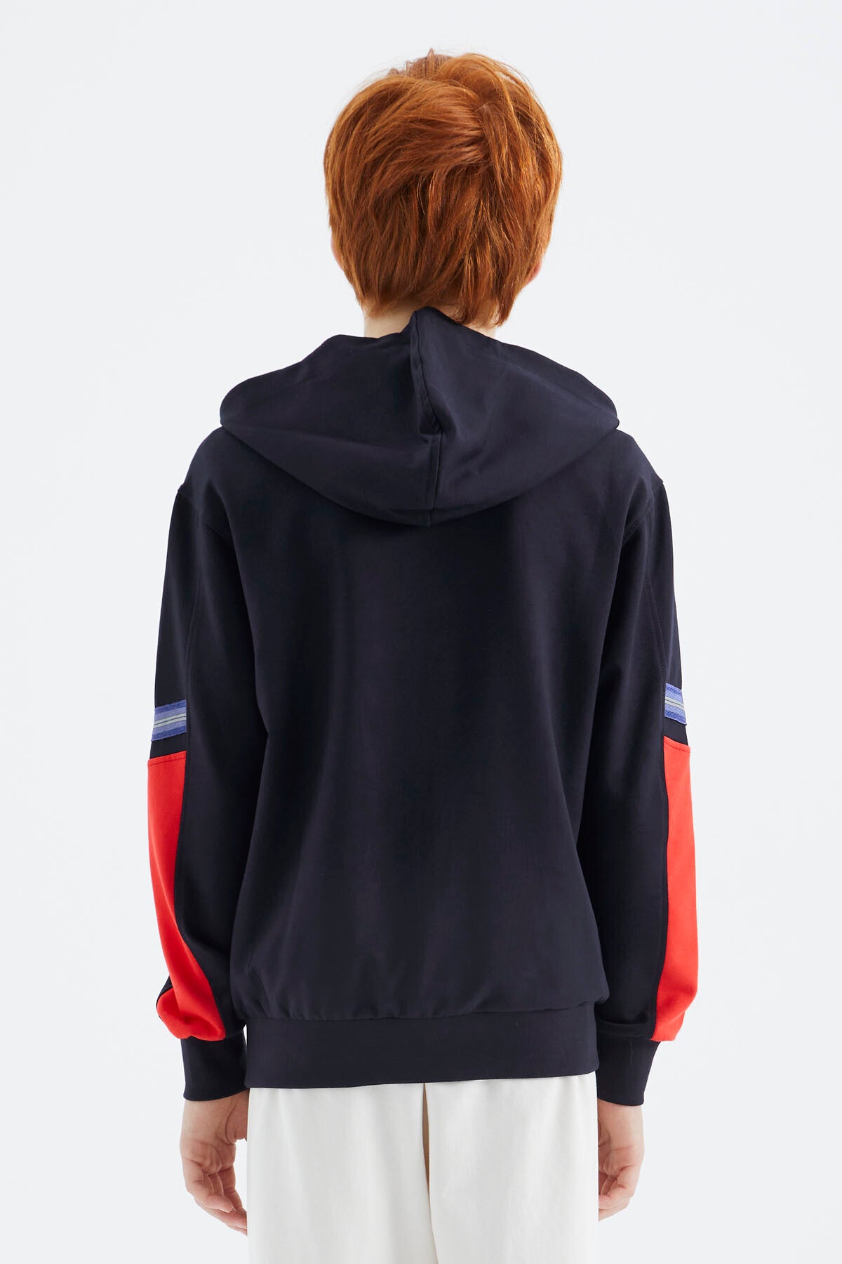 Lacivert Fermuarlı Erkek Çocuk Sweatshirt - 11180