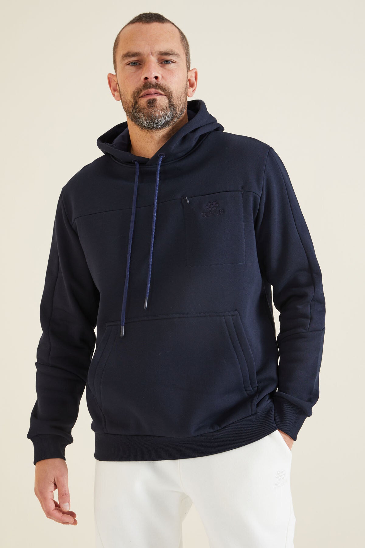 Lacivert Gizli Cep Detaylı Erkek Sweatshirt - 88312