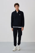 Herbert Navy Blue Stand Collar Tracksuit - 85233