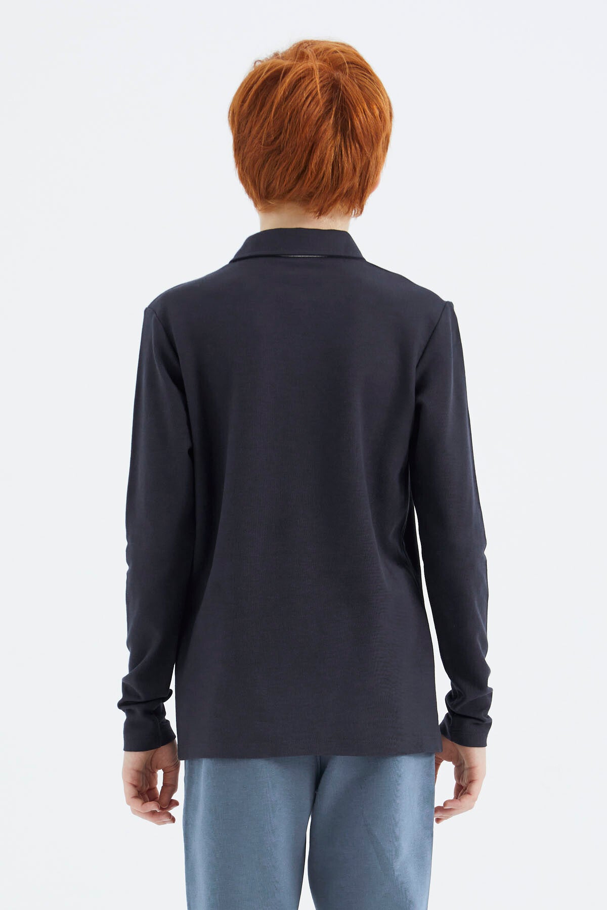 Lacivert Polo Yaka Basic Erkek Çocuk T-Shirt - 11171