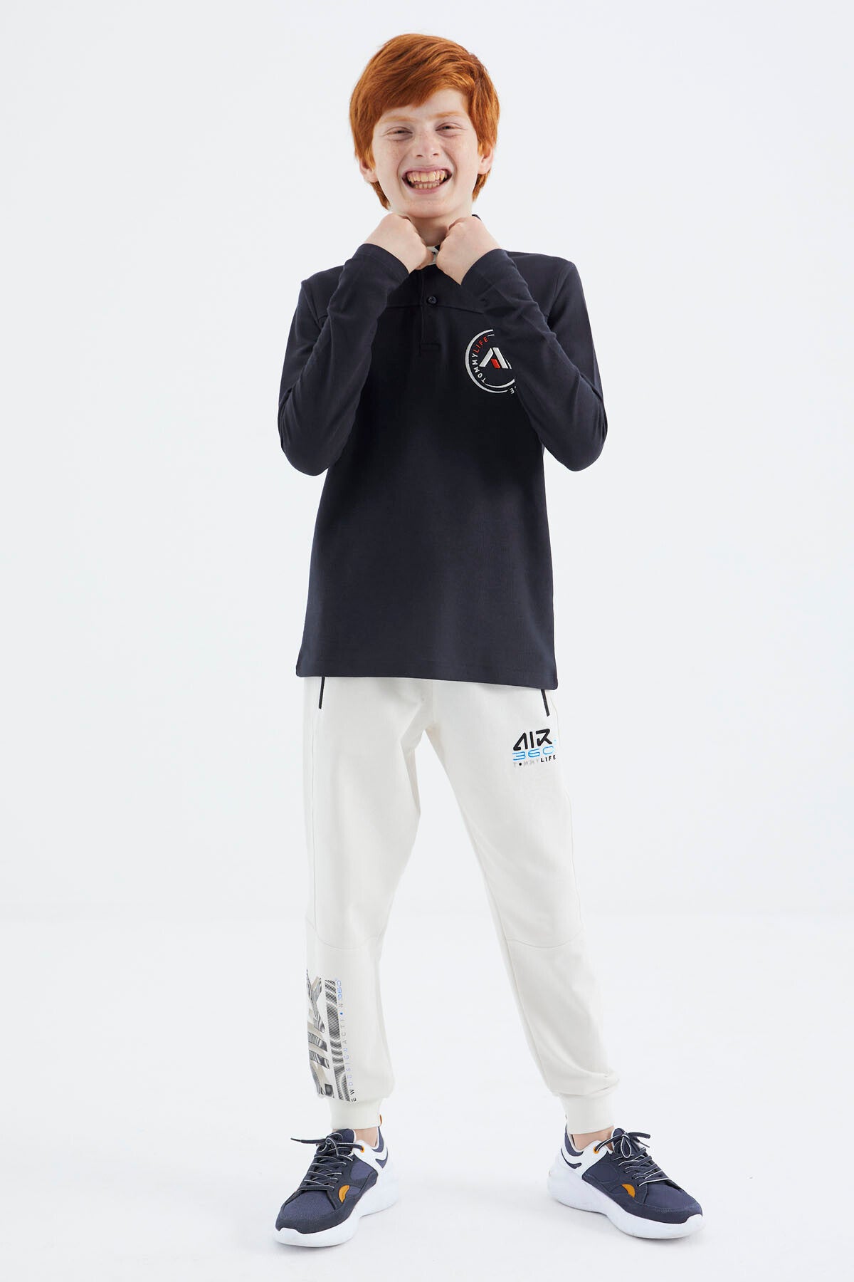 Lacivert Polo Yaka Erkek Çocuk T-Shirt - 11172