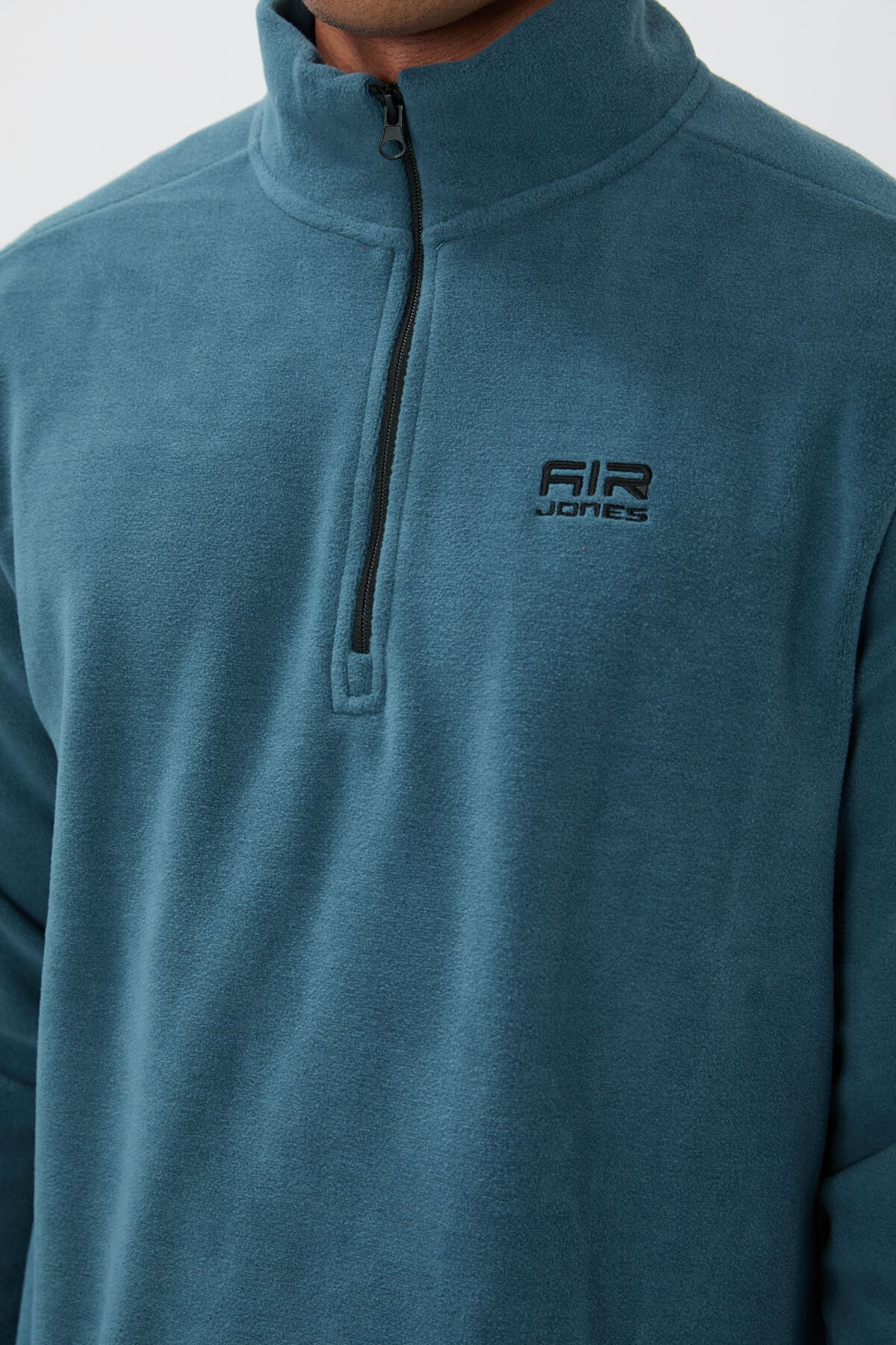 River Orman Yeşili Dik Yaka Erkek Polar Sweatshirt - 88310
