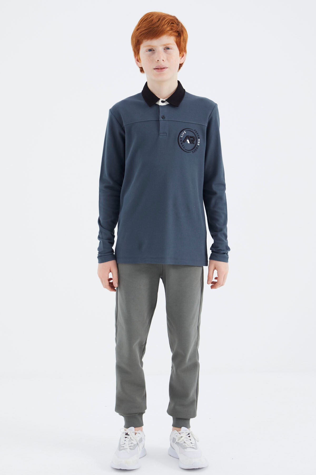 Orman Yeşili Polo Yaka Erkek Çocuk T-Shirt - 11172