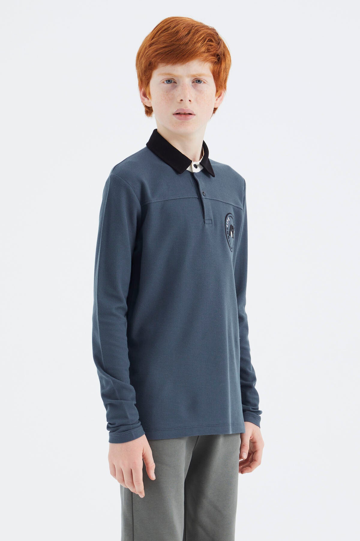 Orman Yeşili Polo Yaka Erkek Çocuk T-Shirt - 11172