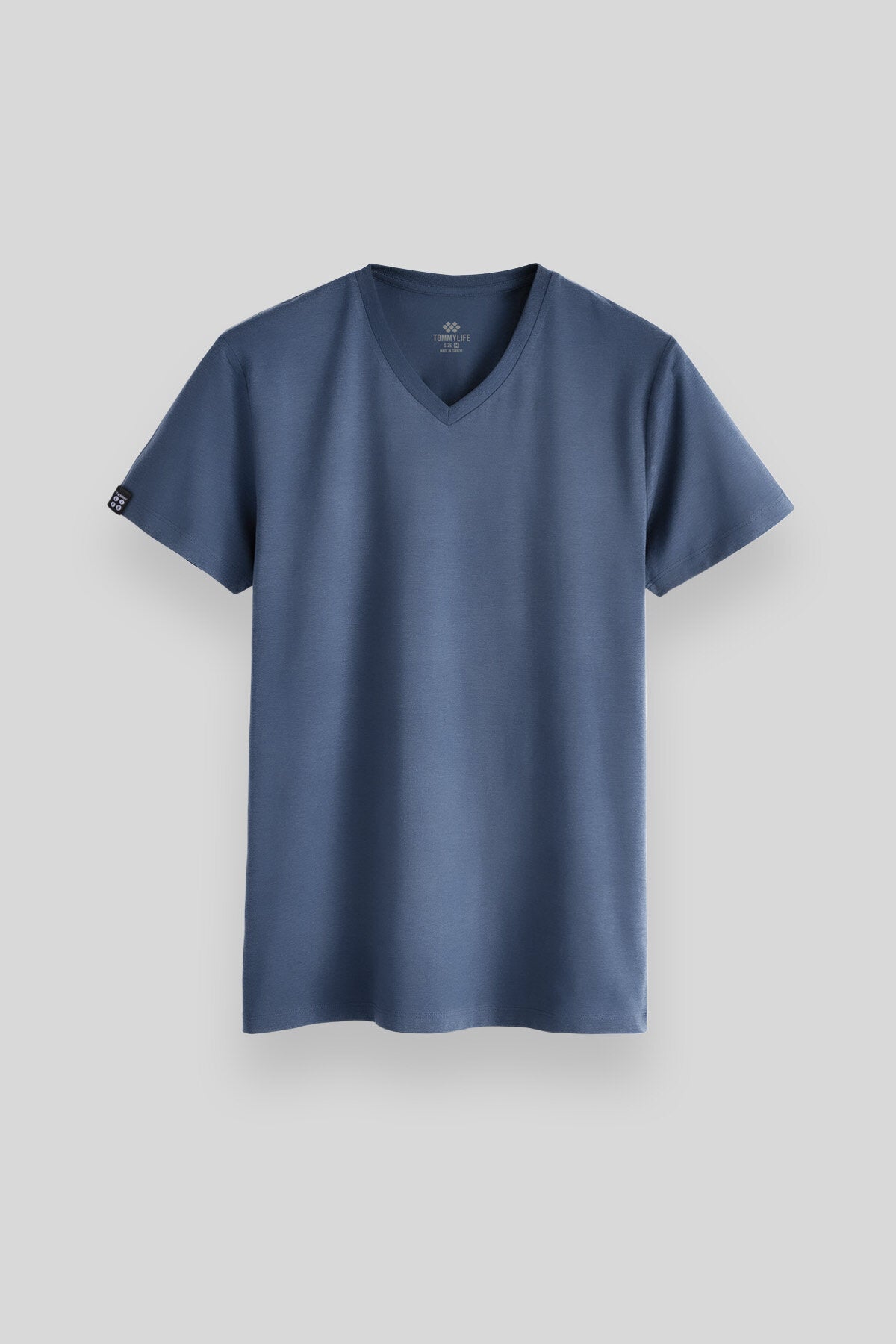 Petrol Basic Kısa Kol Standart Kalıp V Yaka Erkek T-Shirt - 87912
