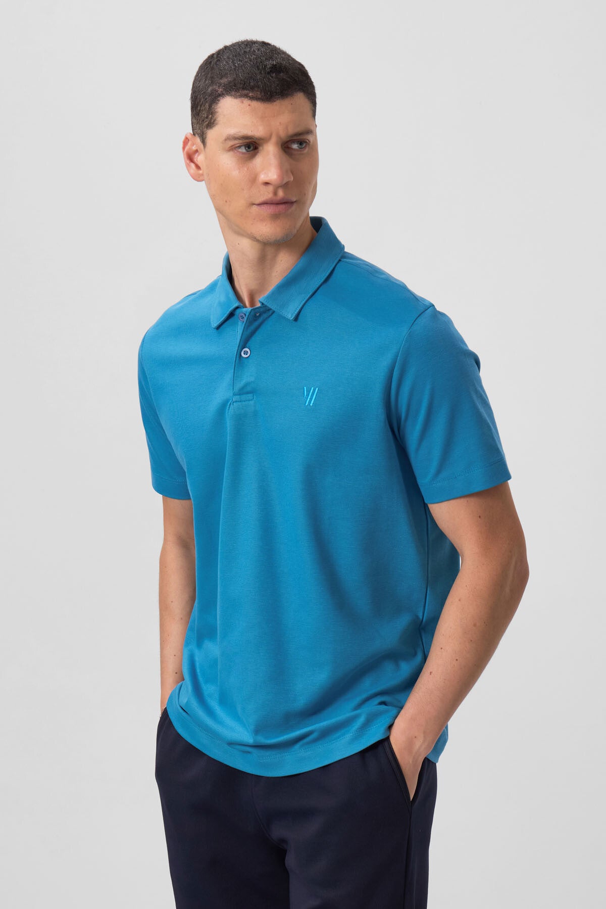 Saks Standart Kalıp Basic Polo Yaka Erkek T-Shirt - 87768