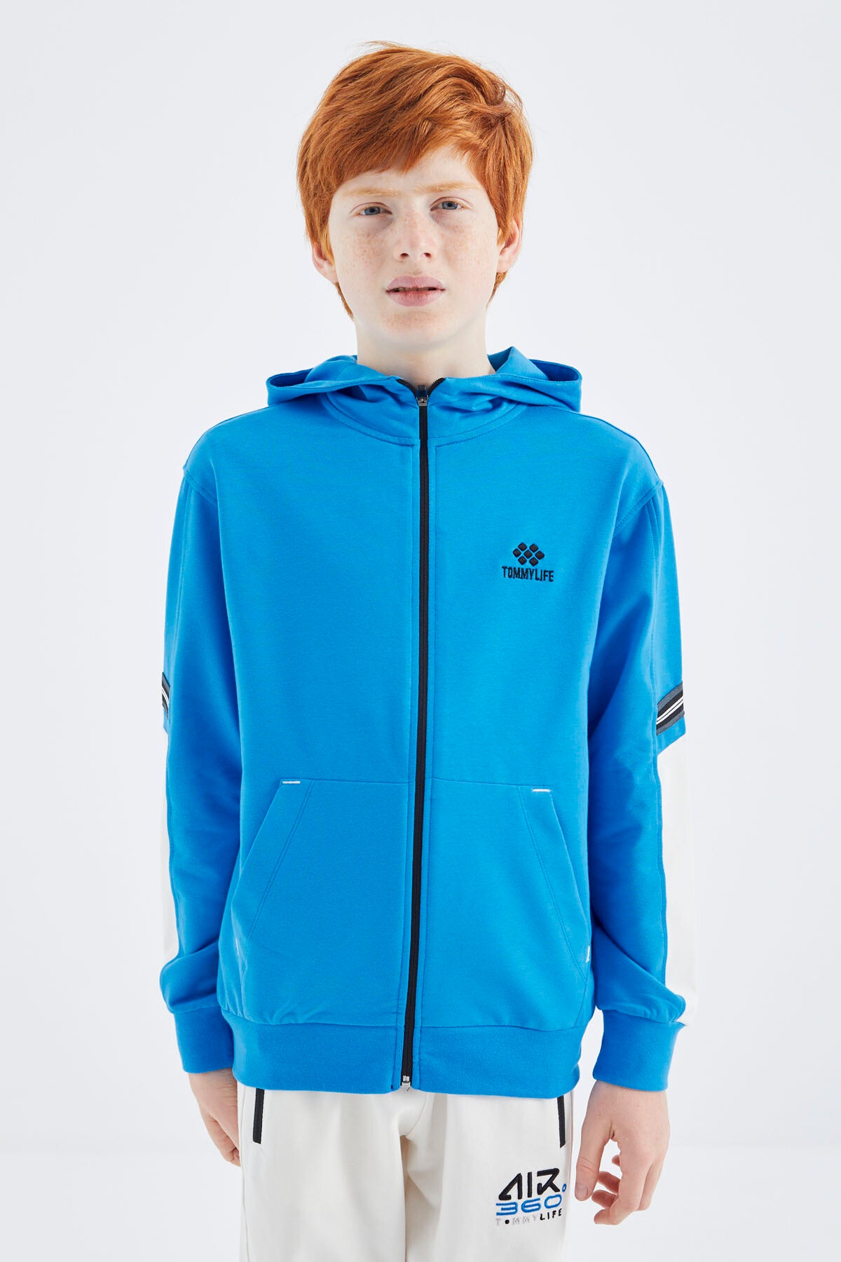 Saks Fermuarlı Erkek Çocuk Sweatshirt - 11180