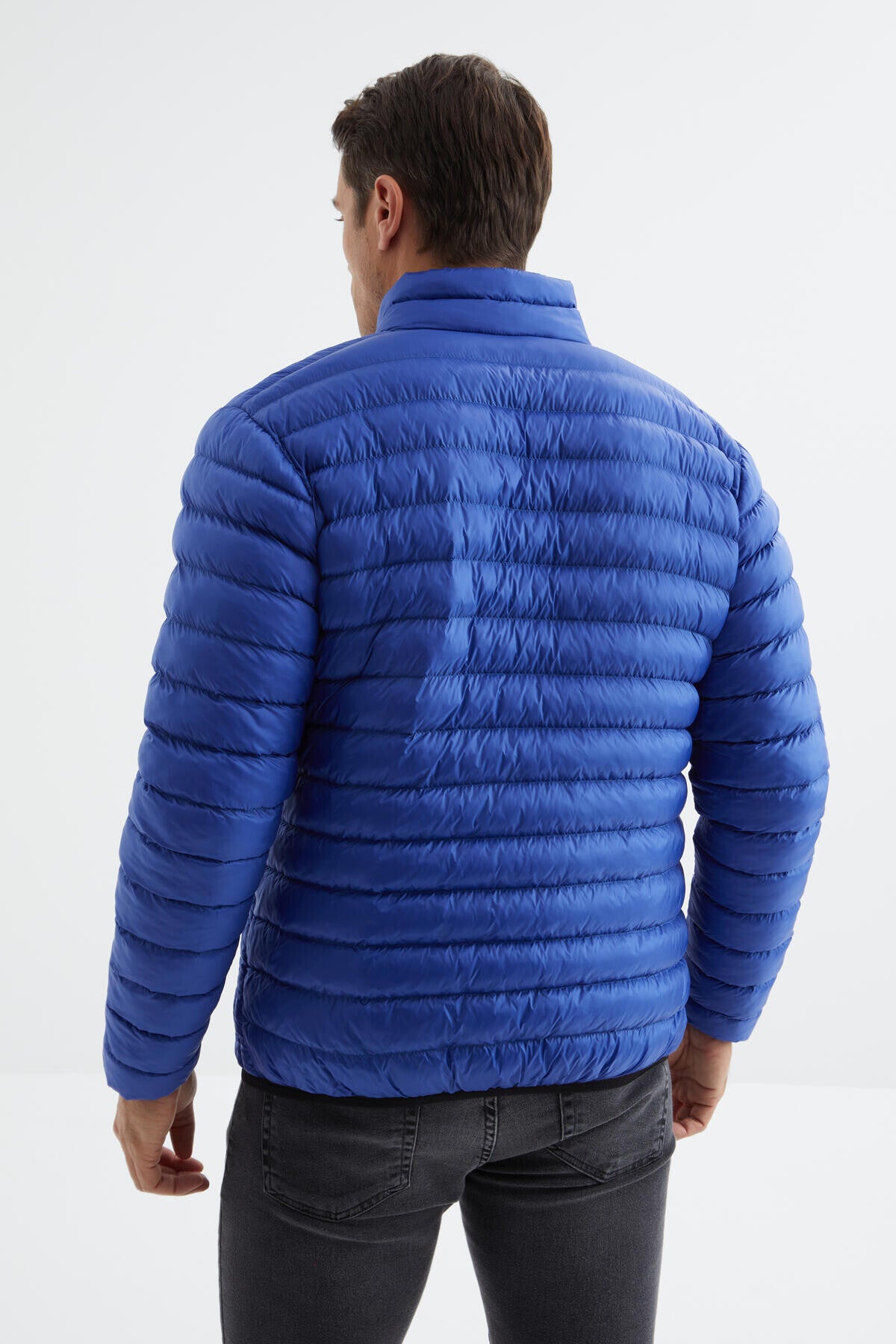 Saks Fermuarlı Standart Kalıp Soğuğa Dayanıklı Erkek Şişme Mont - 88166
