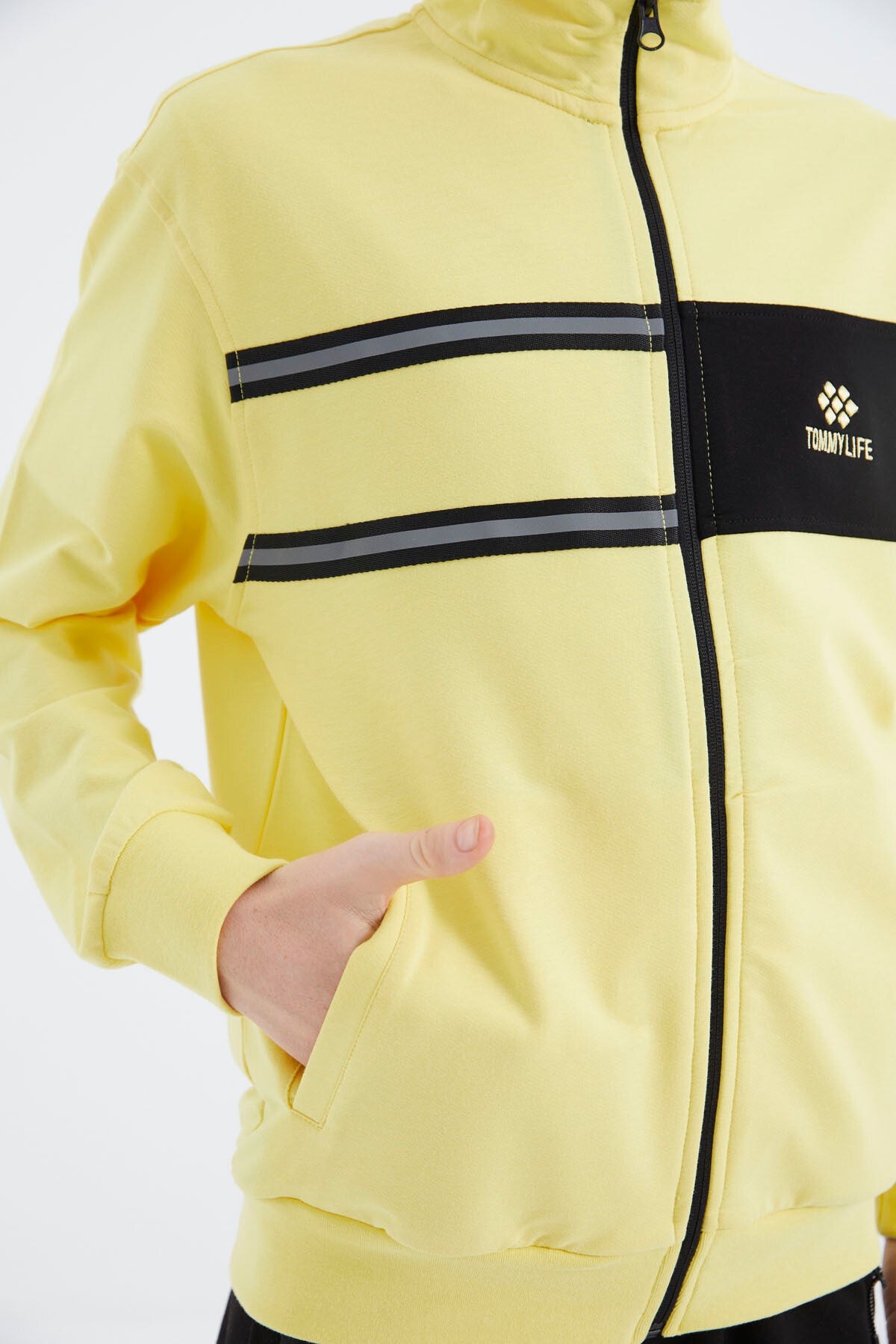 Sarı Dik Yaka Erkek Çocuk Sweatshirt - 11183