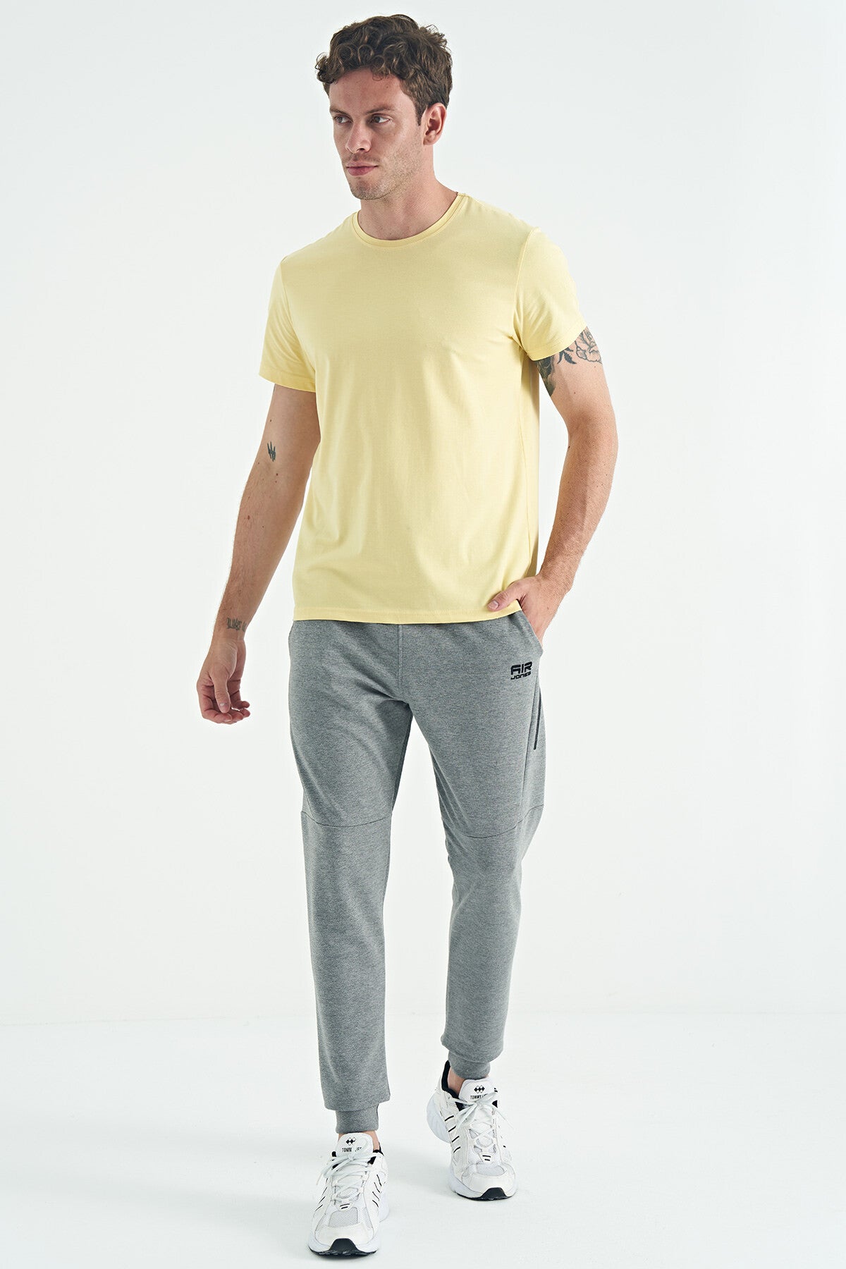 Calvin Sarı Basic Erkek T-Shirt - 88245