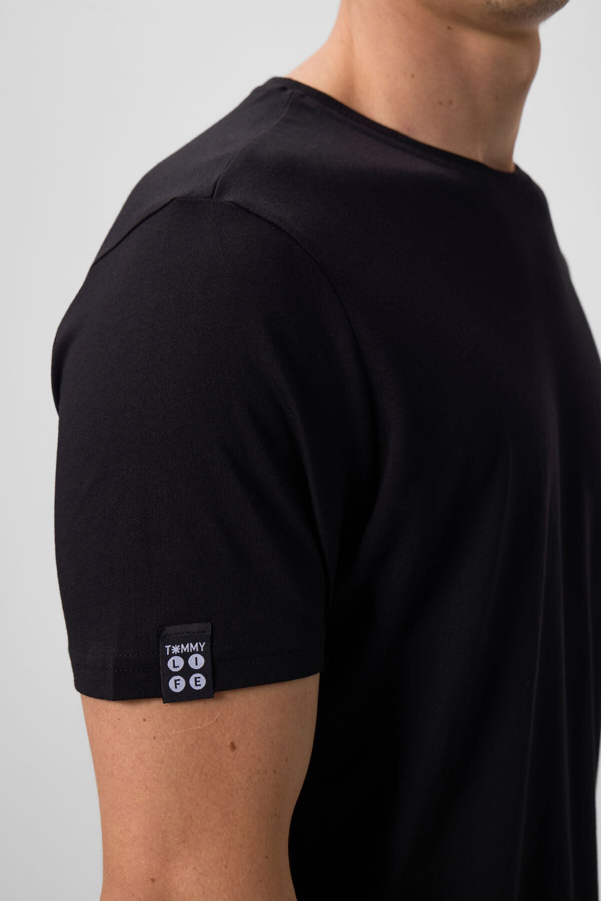 Siyah Erkek Basic Kısa Kol Standart Kalıp O Yaka T-shirt - 87911