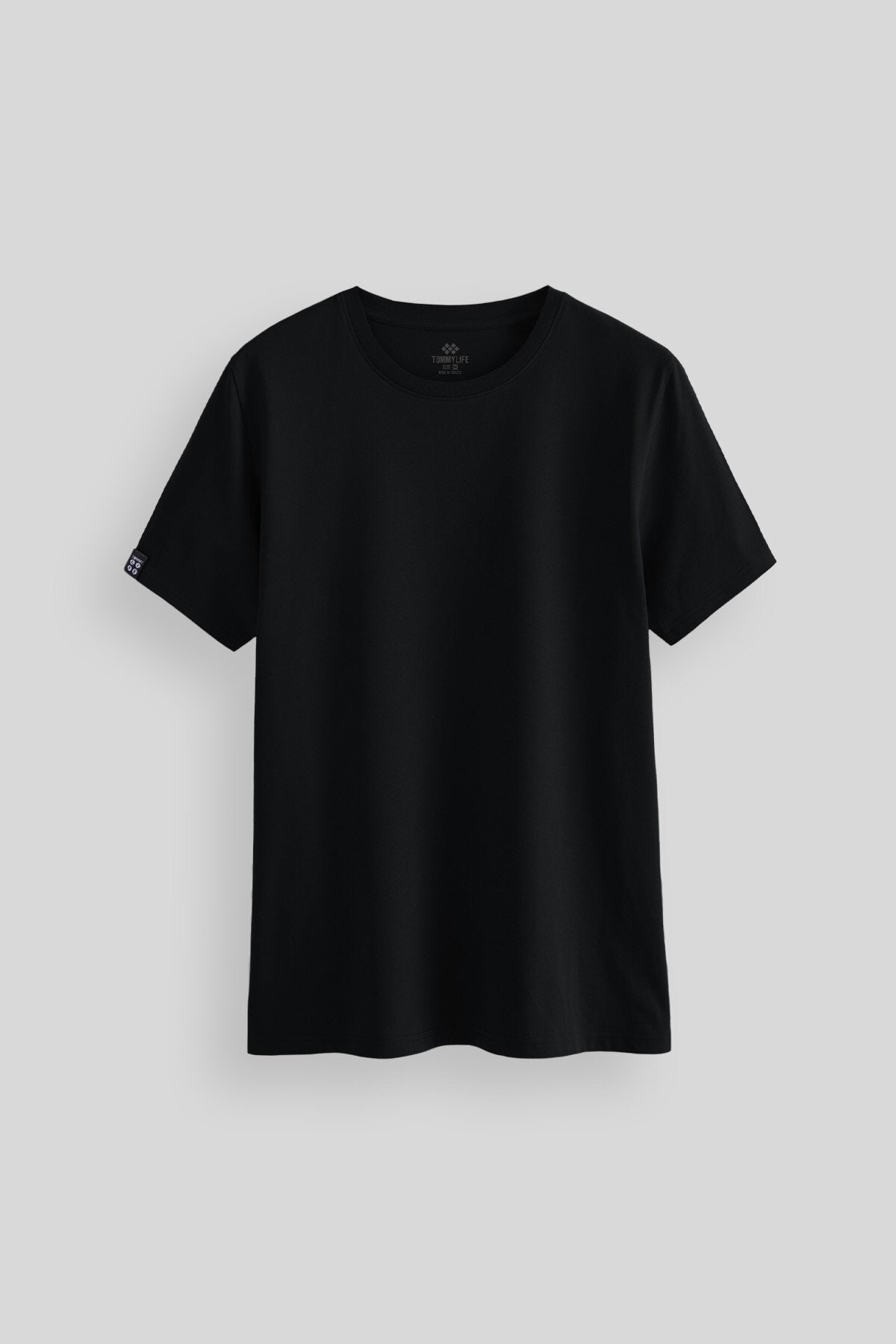 Siyah Erkek Basic Kısa Kol Standart Kalıp O Yaka T-shirt - 87911