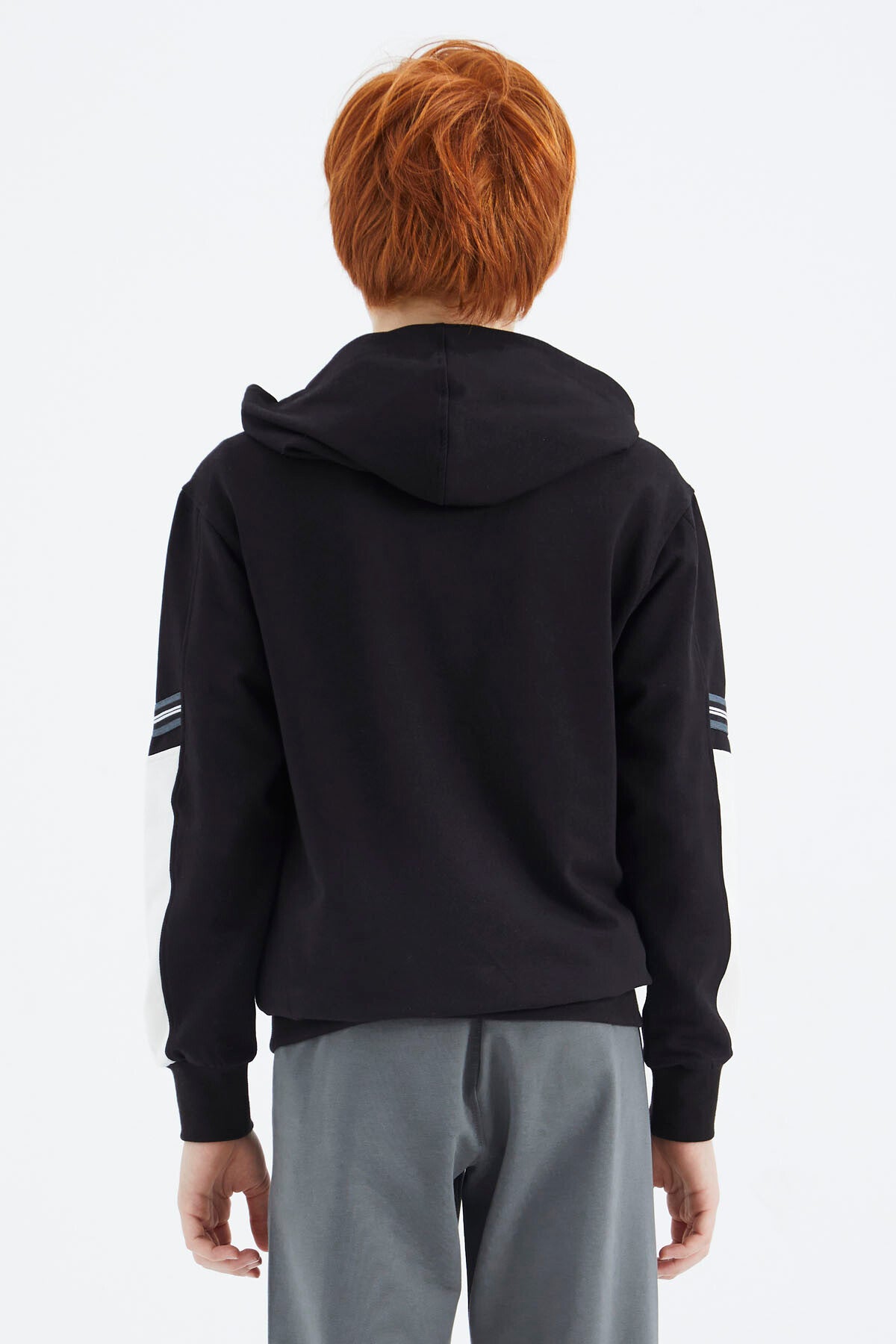 Siyah Fermuarlı Erkek Çocuk Sweatshirt - 11180