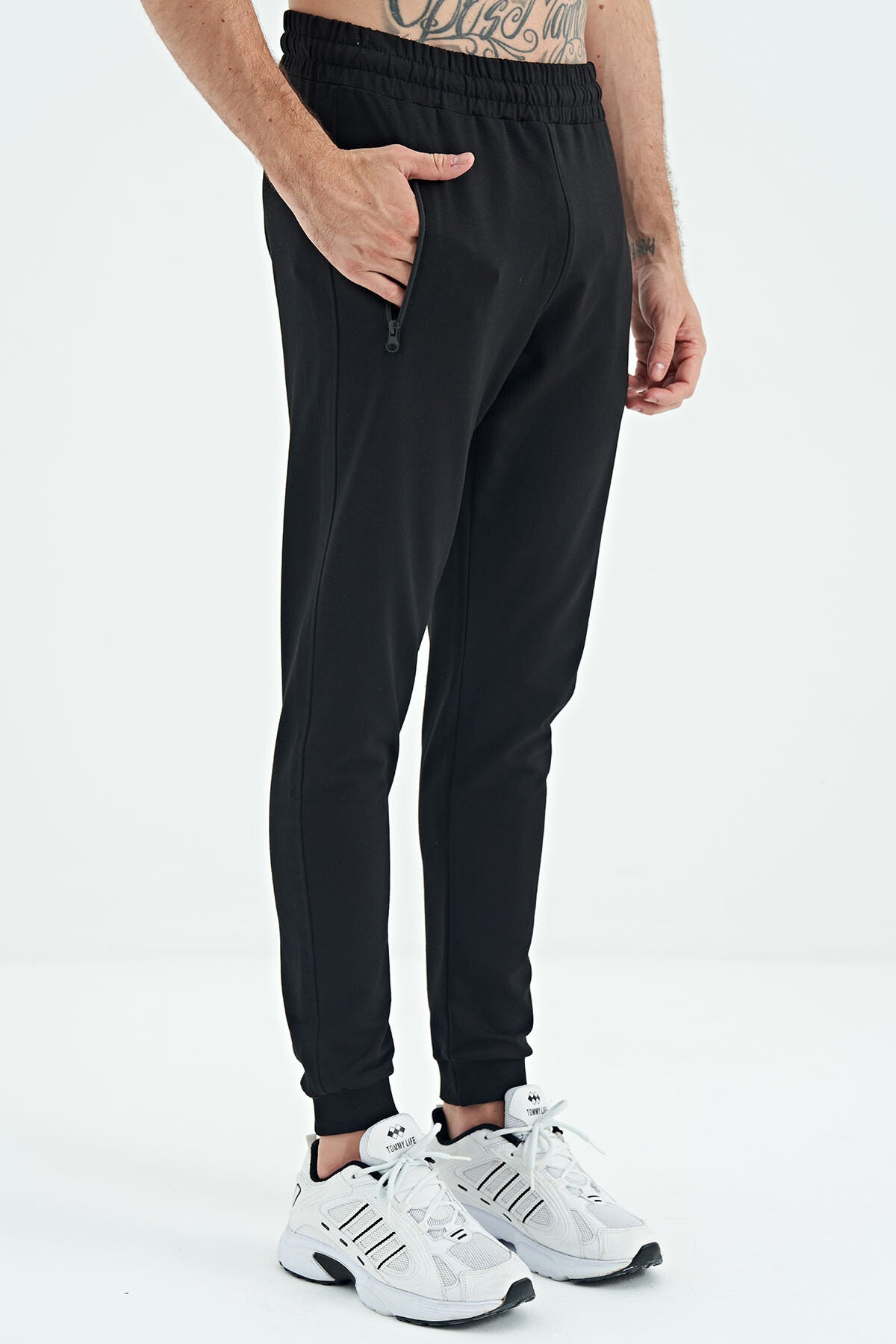Kane Siyah Cepli Jogger Erkek Eşofman Alt - 84907