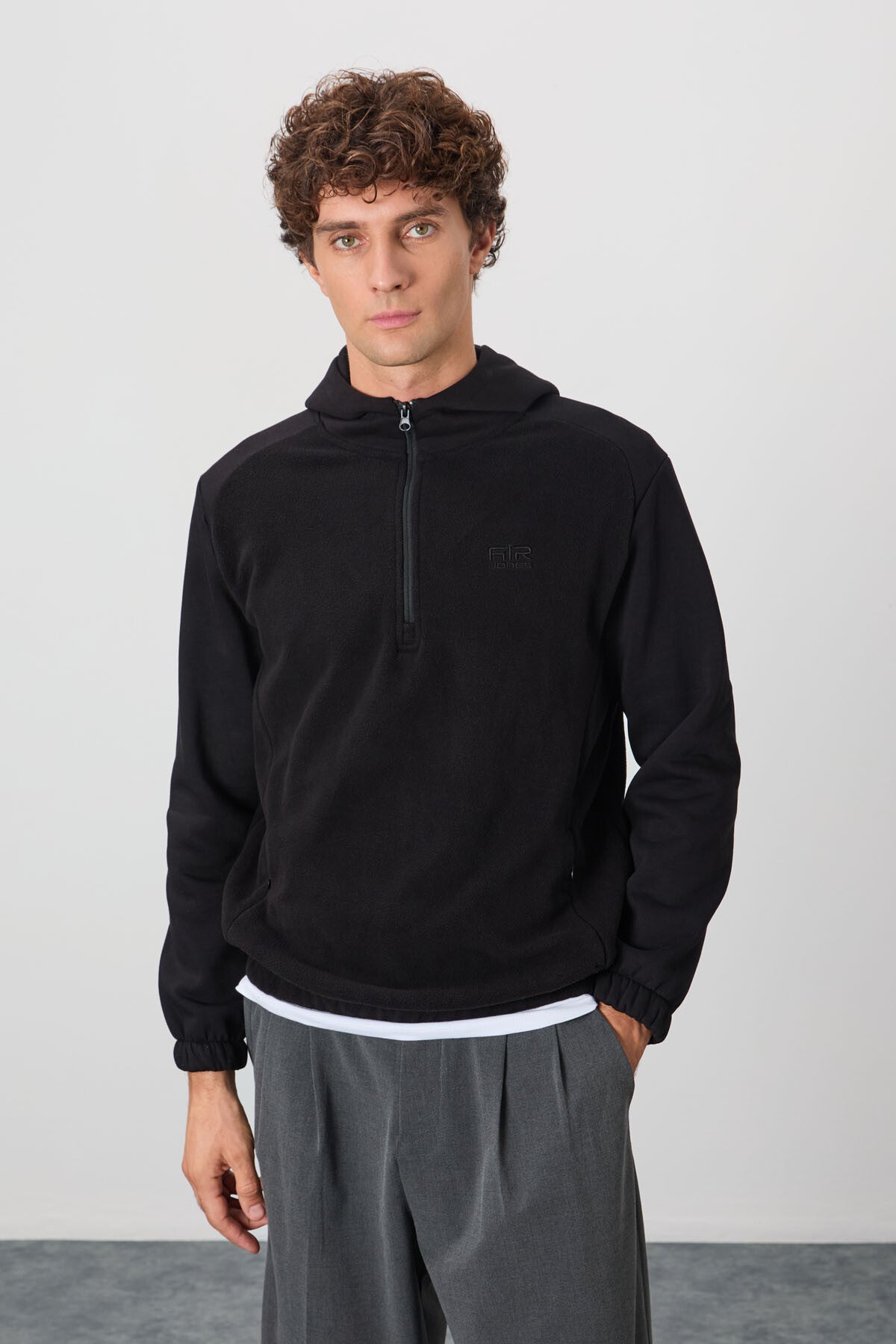 Ruby Siyah Standart Kalıp Polar Erkek Sweatshirt - 88300