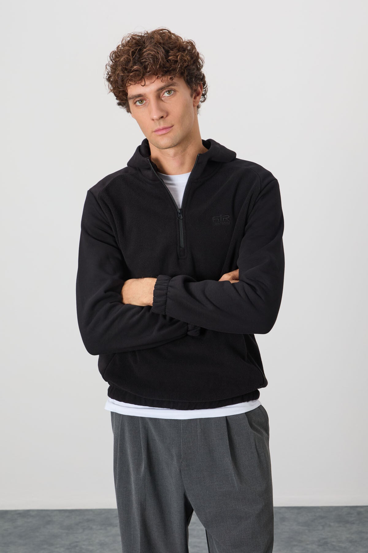Ruby Siyah Standart Kalıp Polar Erkek Sweatshirt - 88300